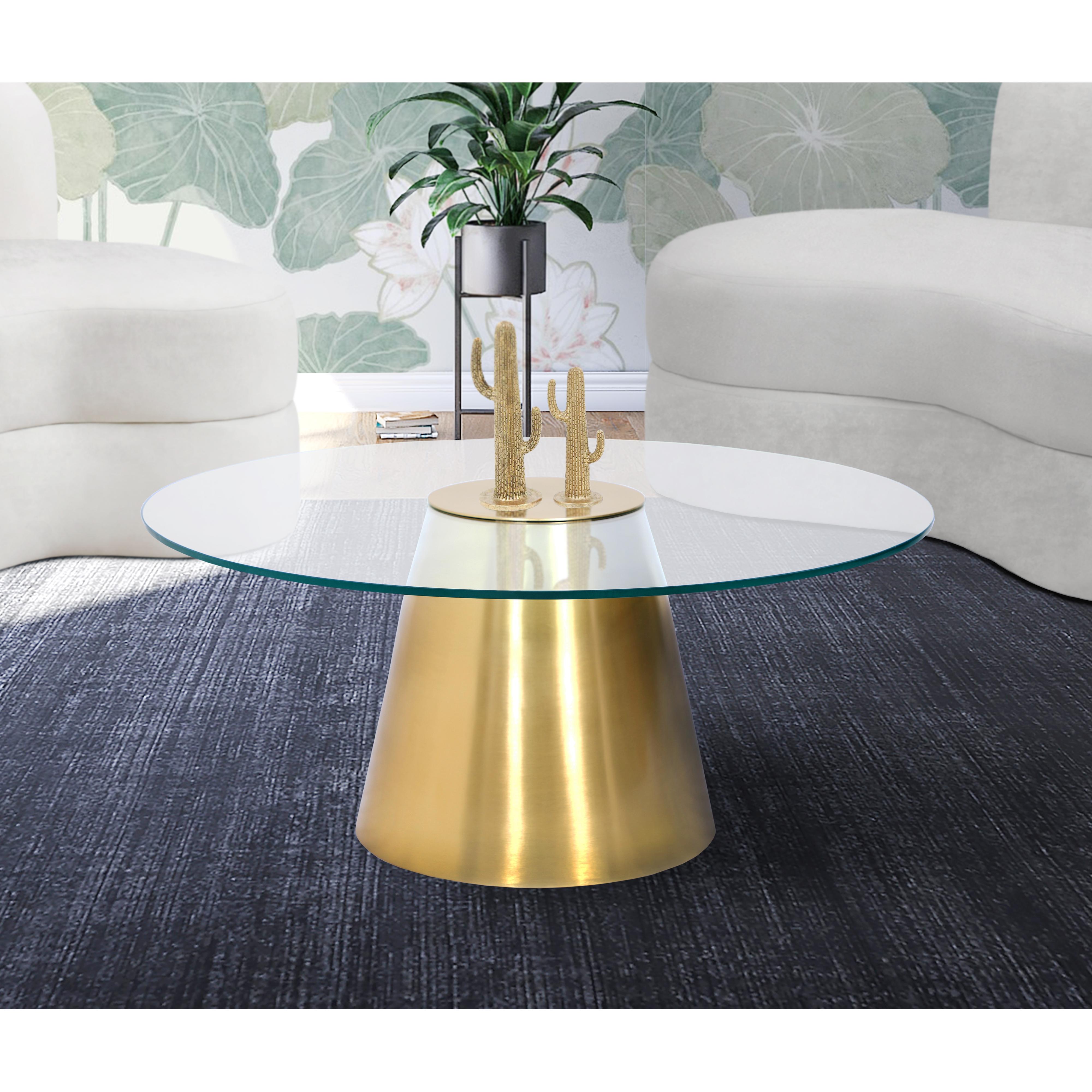 Meridian Glassimo Brushed Gold Coffee Table