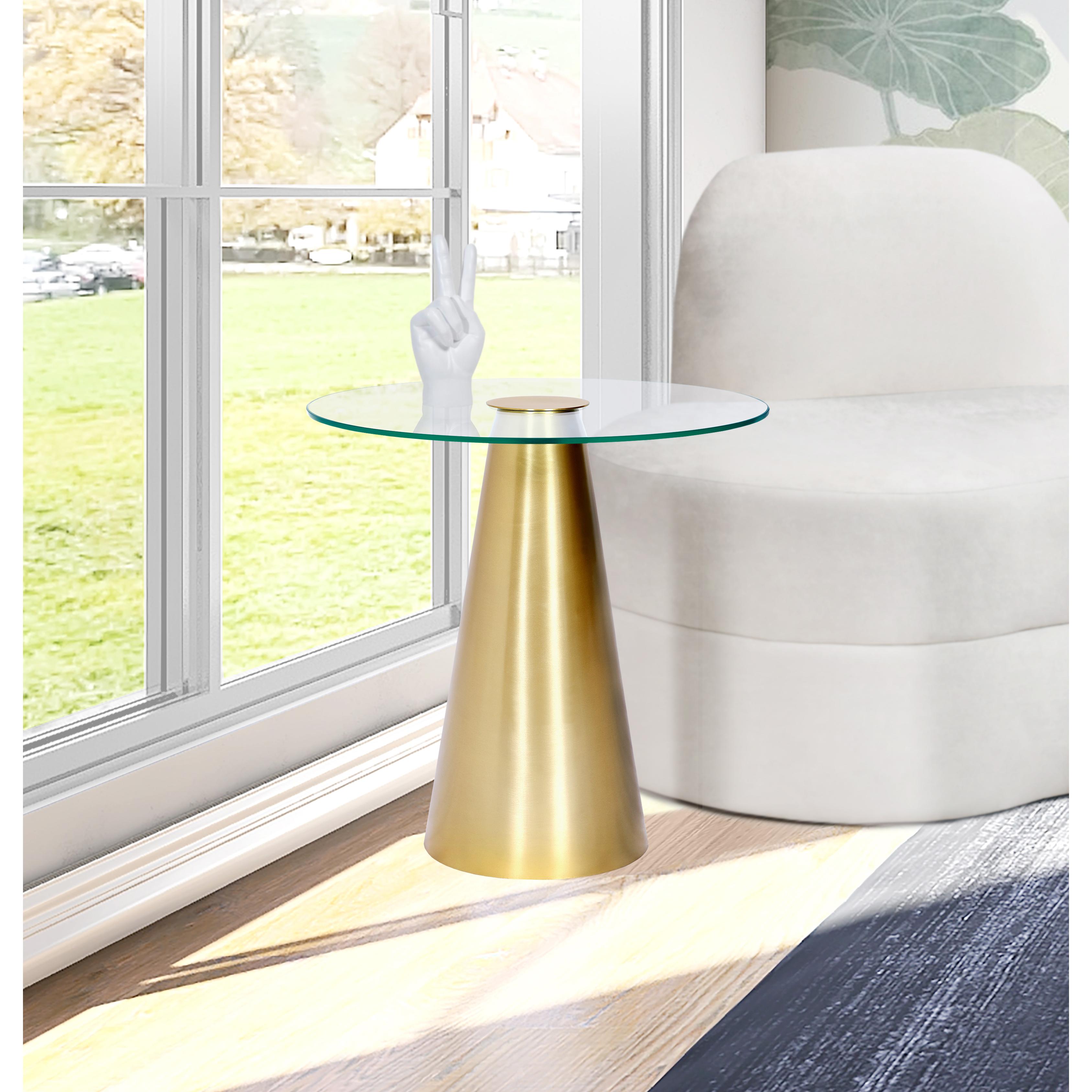Meridian Glassimo Brushed Gold End Table