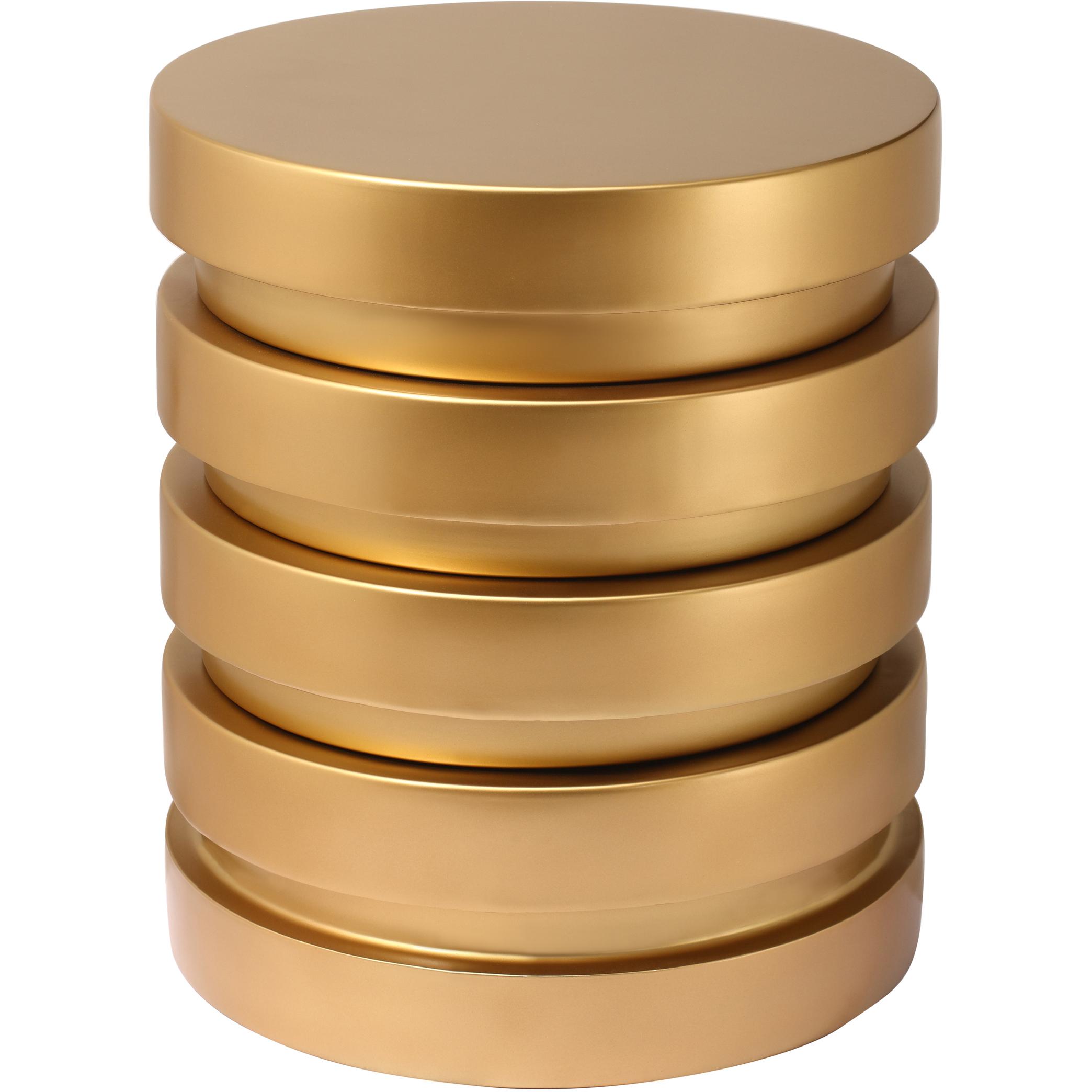 Meridian Levels Brushed Gold End Table