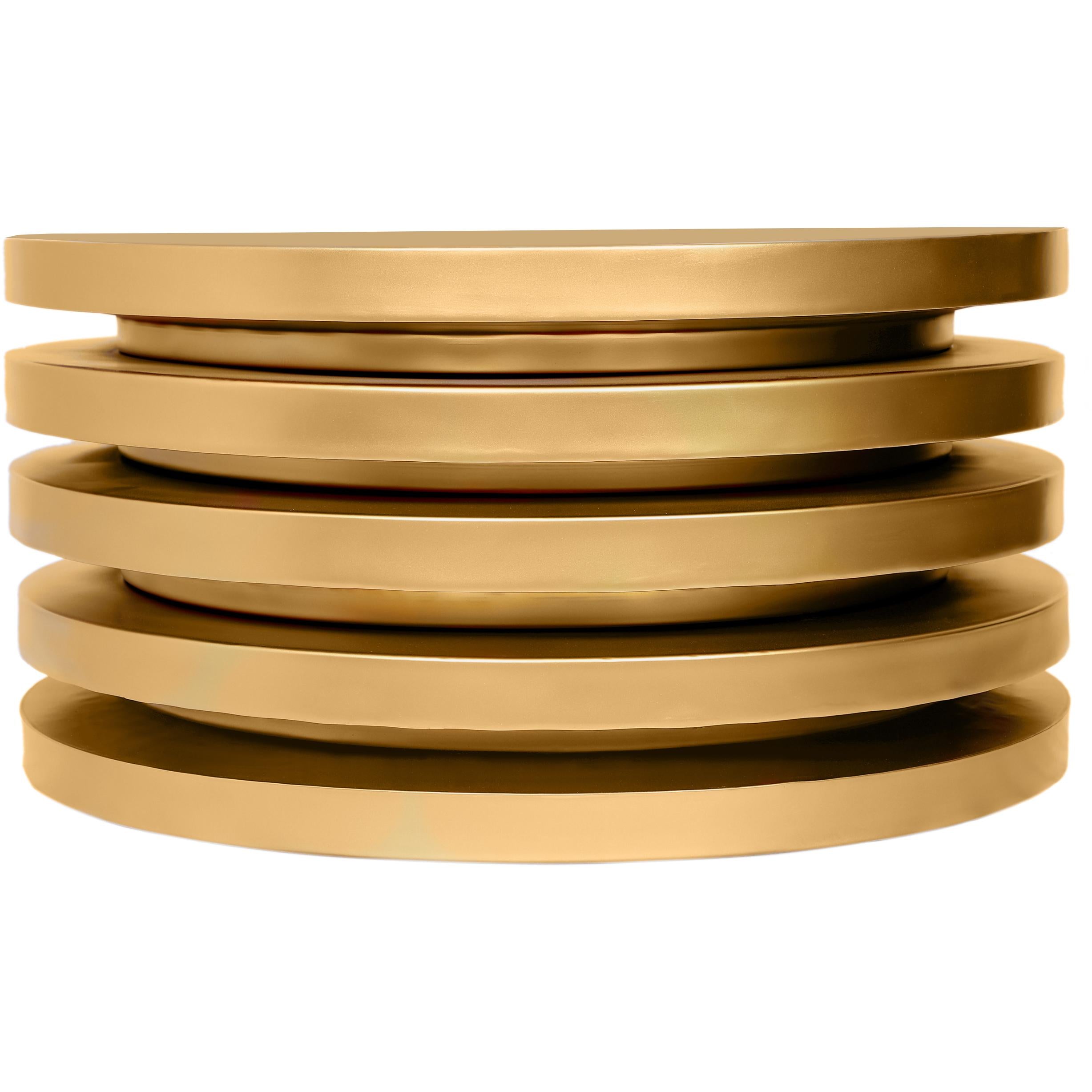 Meridian Levels Brushed Gold Coffee Table