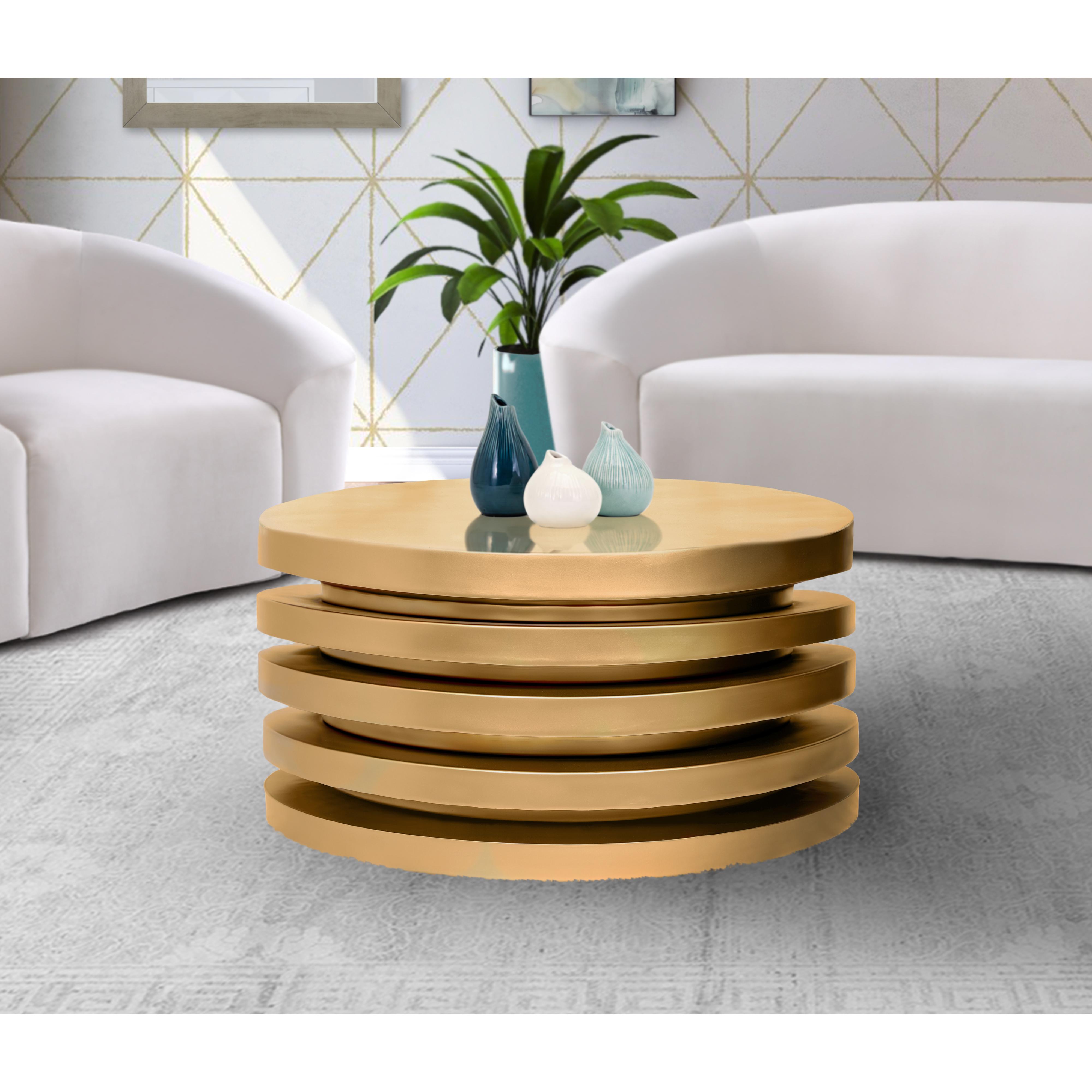 Meridian Levels Brushed Gold Coffee Table