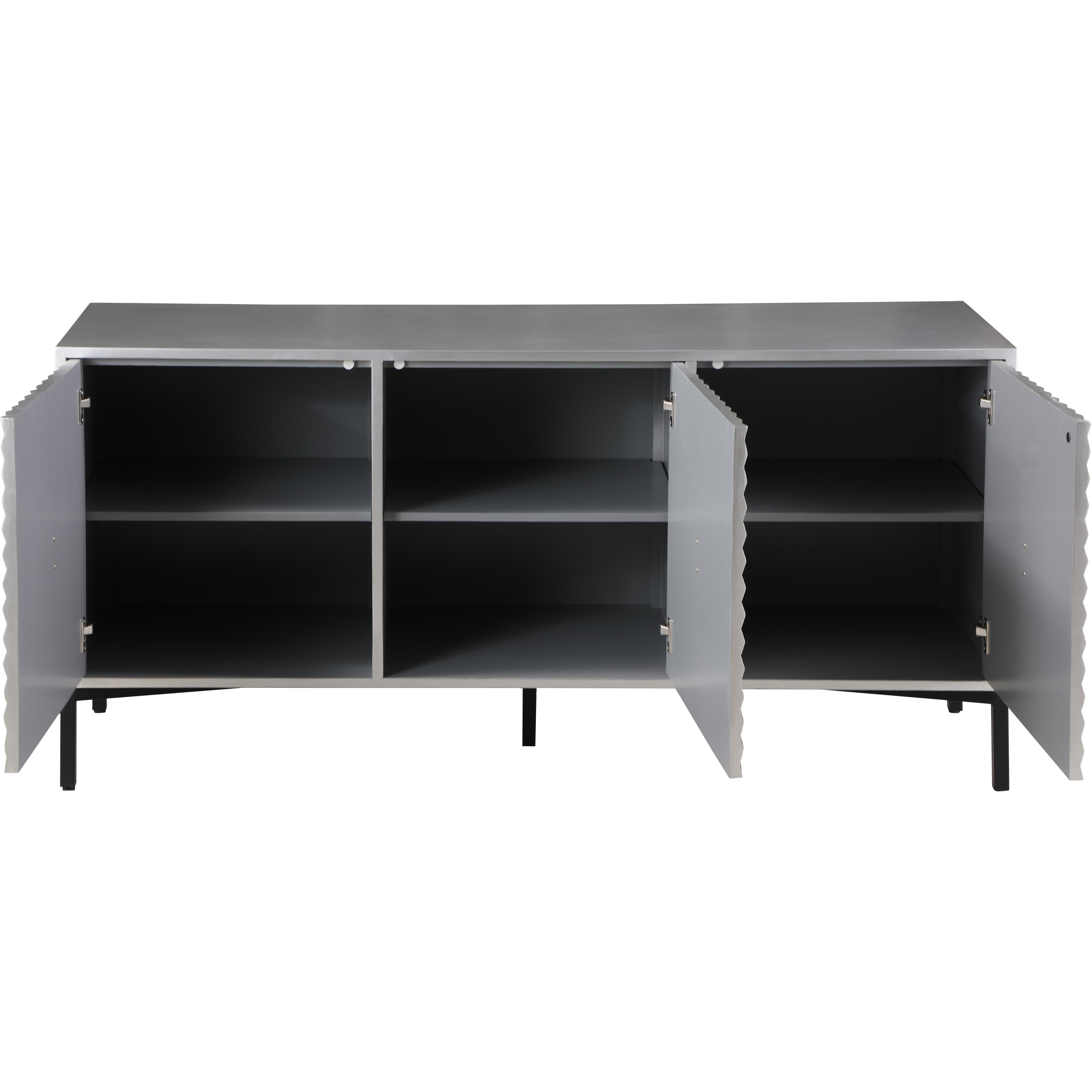 Meridian Glitz Antique Silver Sideboard/Buffet