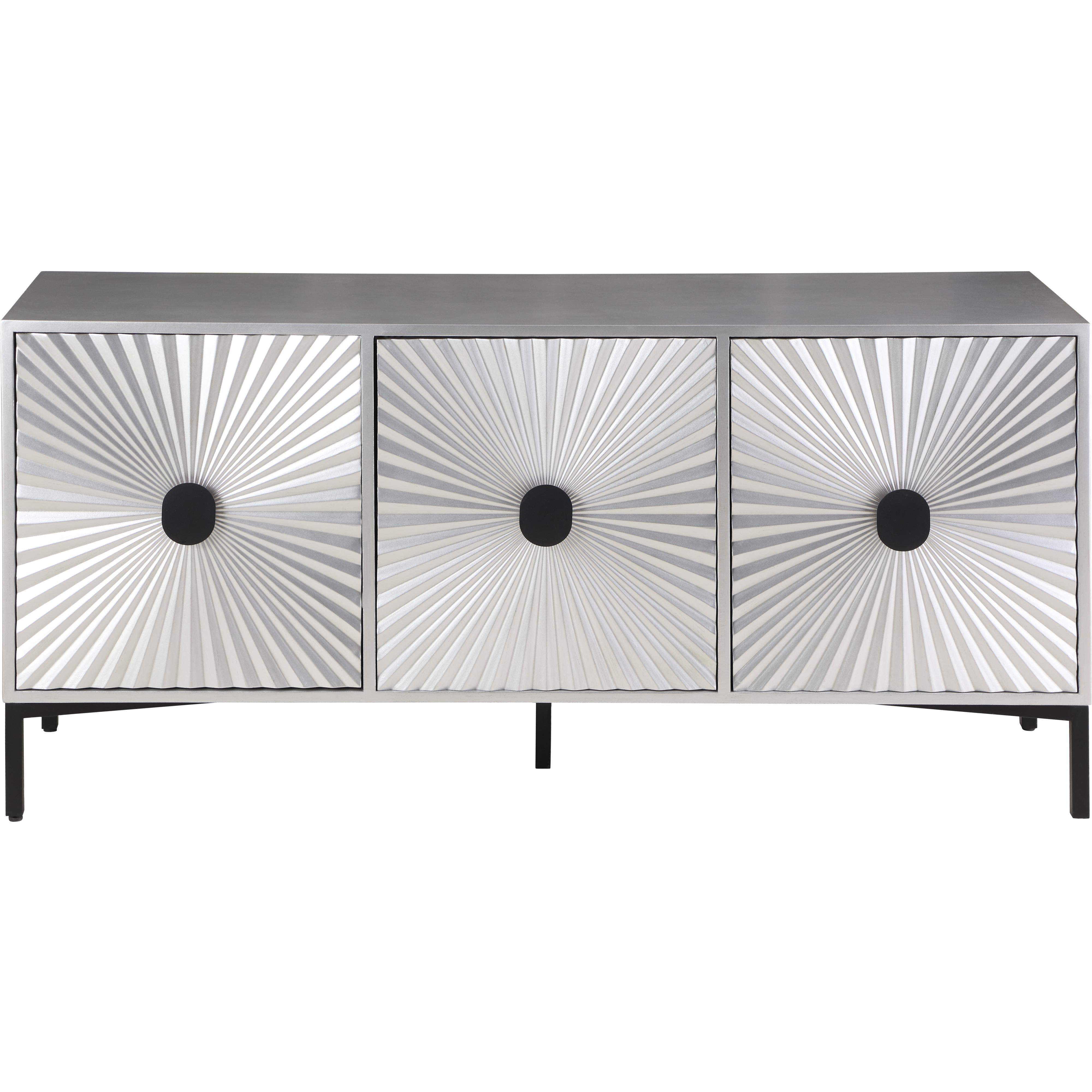 Meridian Glitz Antique Silver Sideboard/Buffet