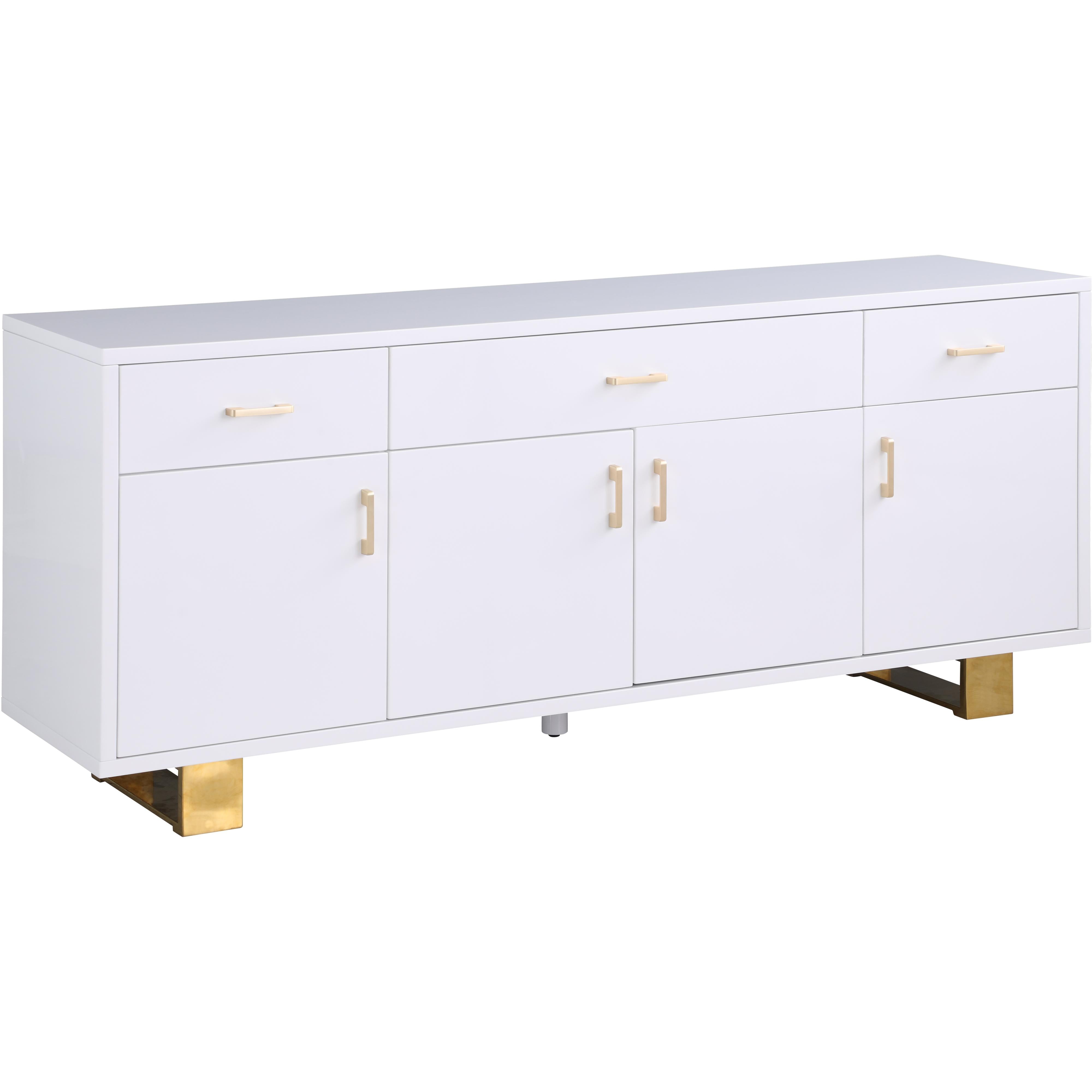 Meridian Excel White Lacquer Sideboard/Buffet