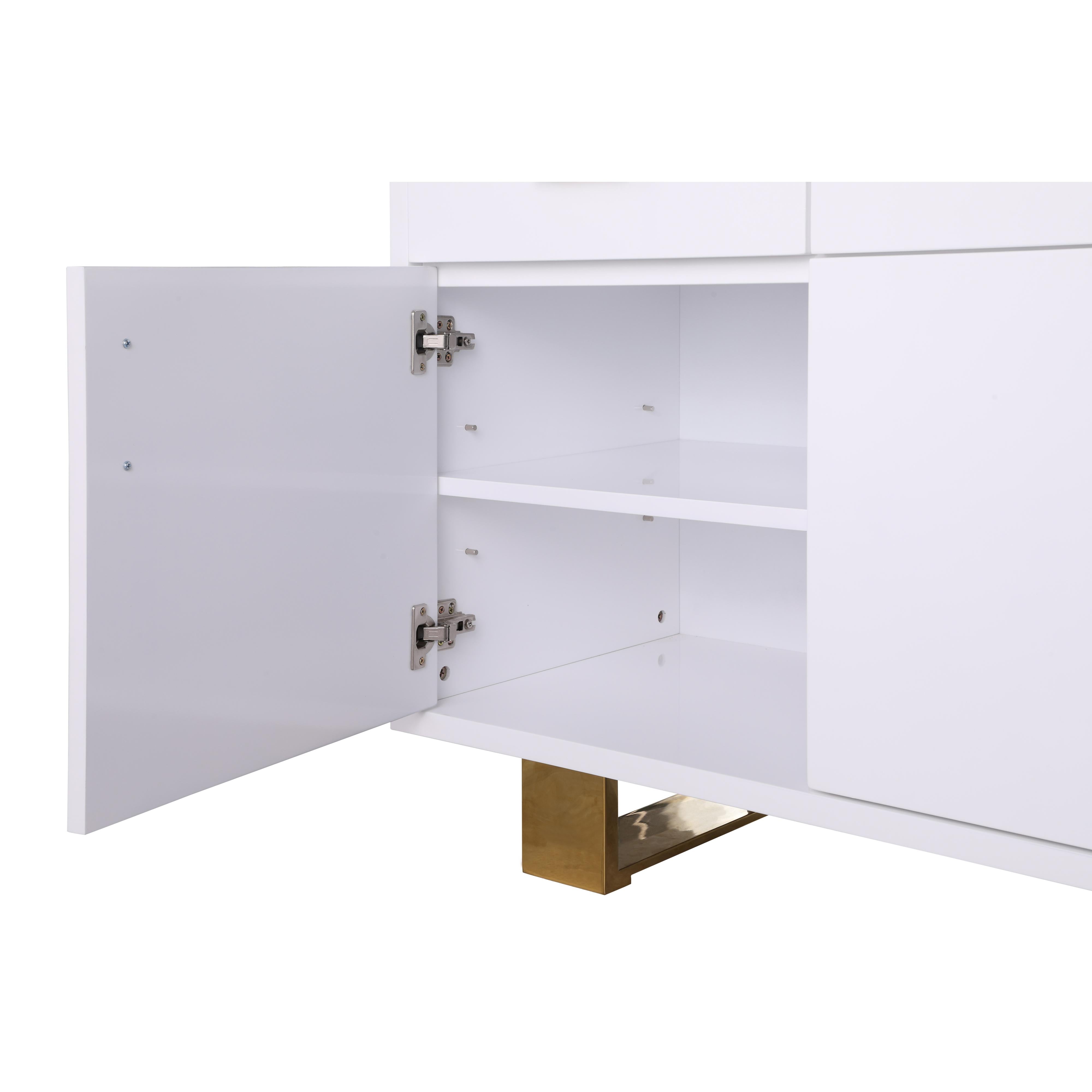 Meridian Excel White Lacquer Sideboard/Buffet
