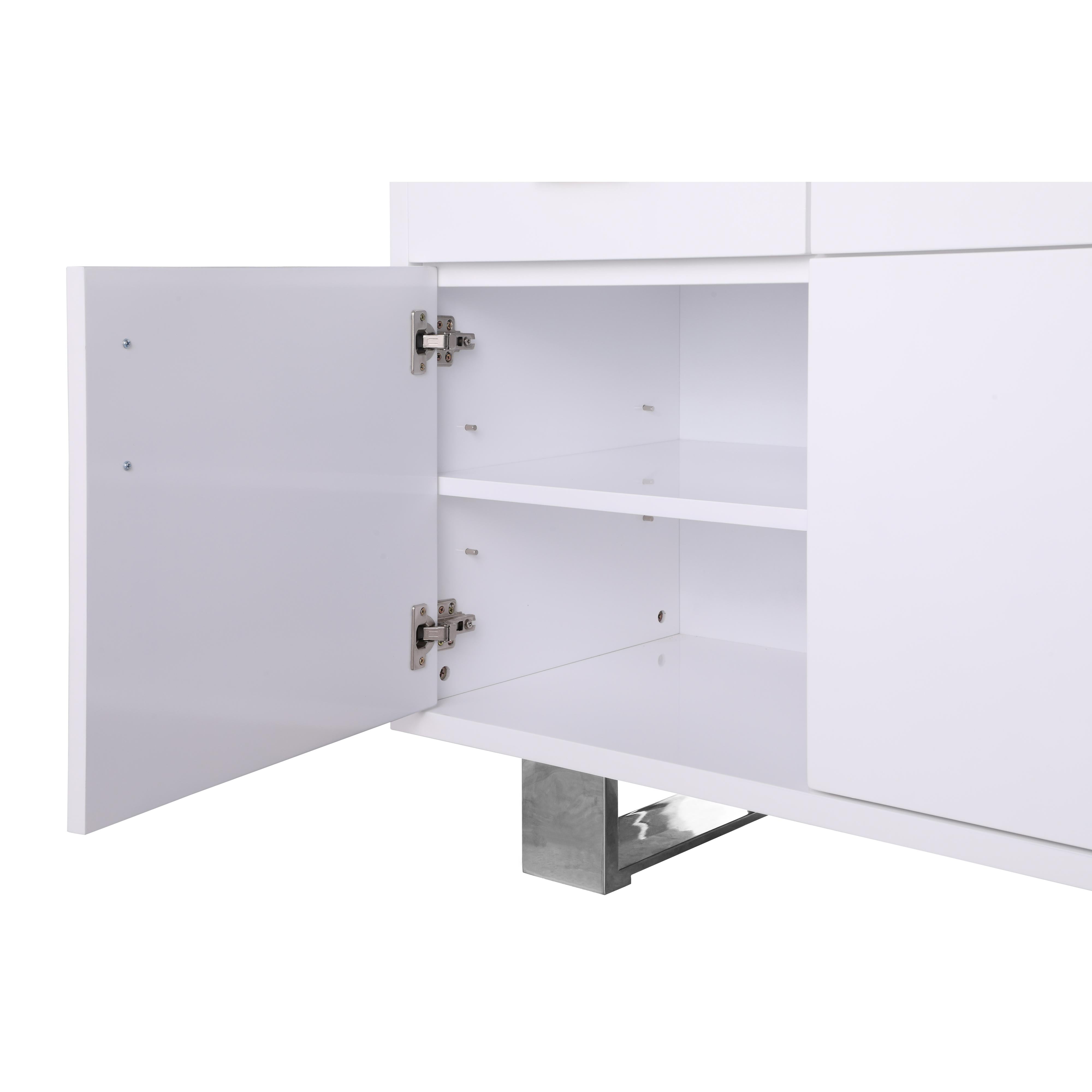 Meridian Excel White Lacquer Sideboard/Buffet