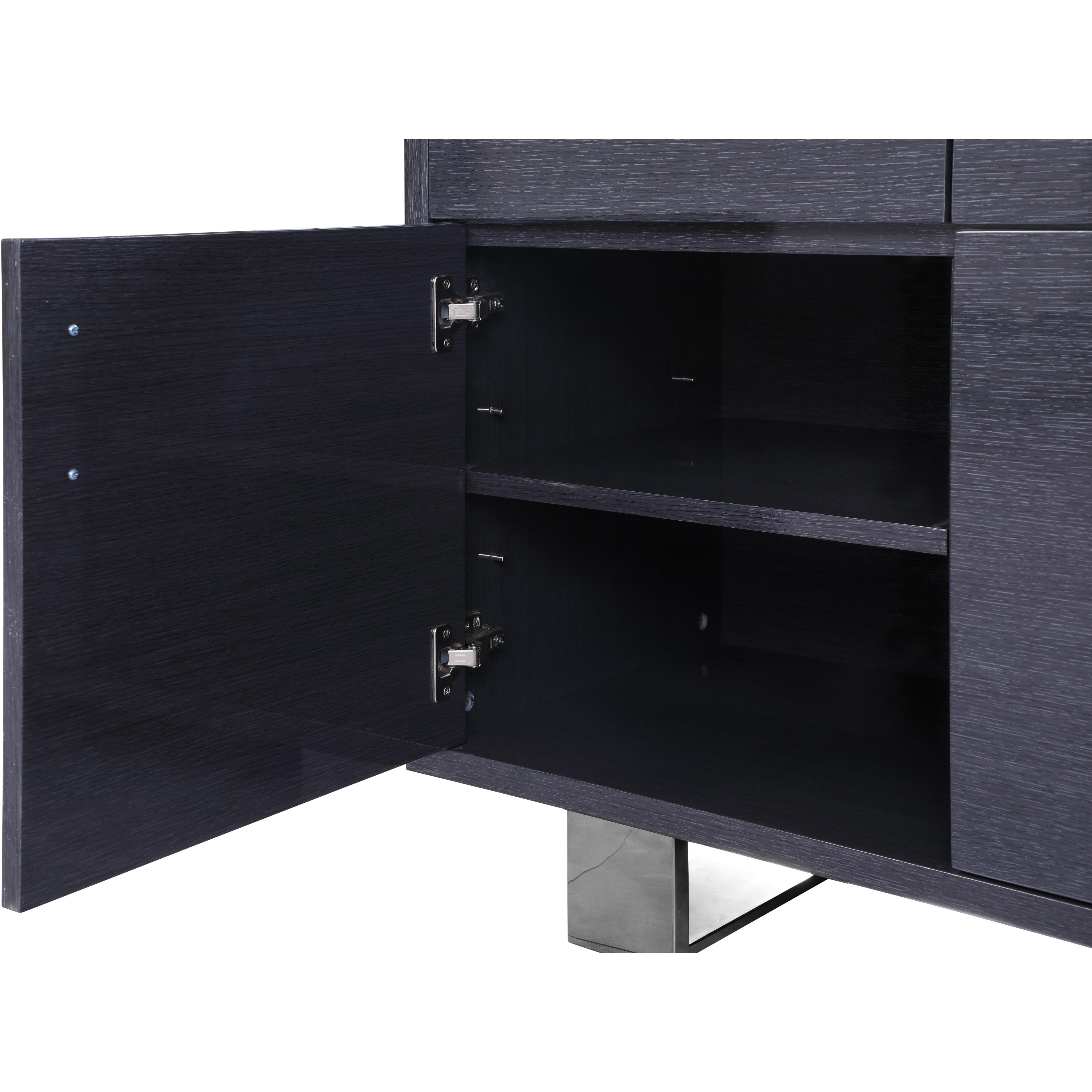 Meridian Excel Grey Oak Veneer Lacquer Sideboard/Buffet