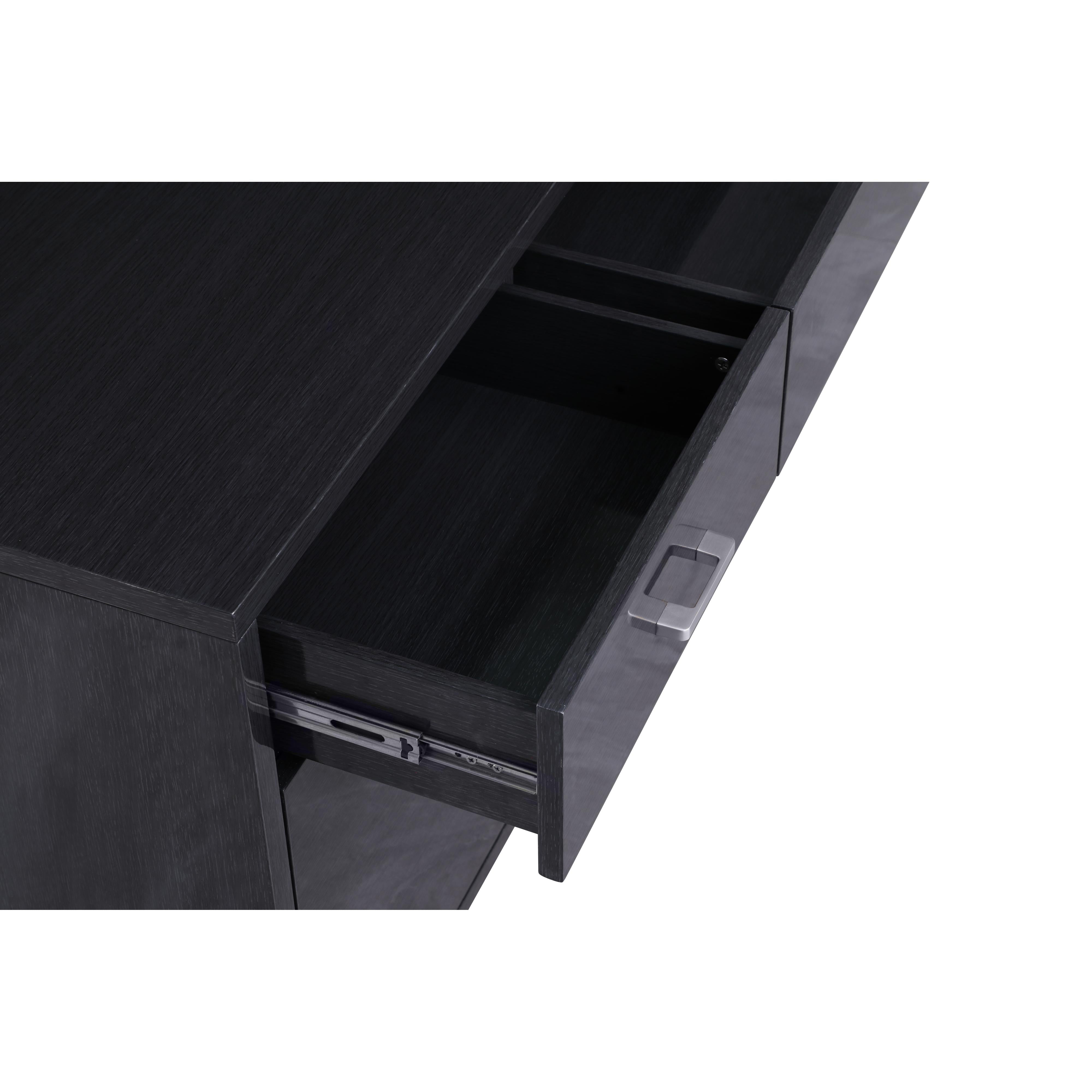 Meridian Excel Grey Oak Veneer Lacquer Sideboard/Buffet