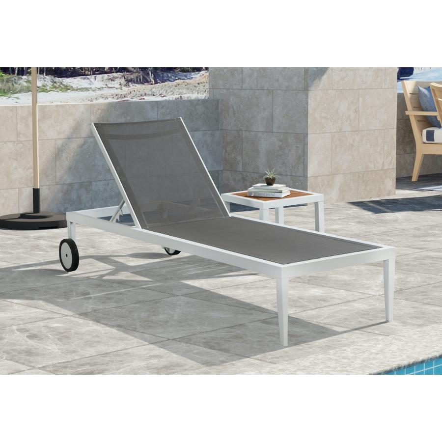 Meridian Nizuc Brown Wood Look Accent Paneling Outdoor Patio Aluminum End Table