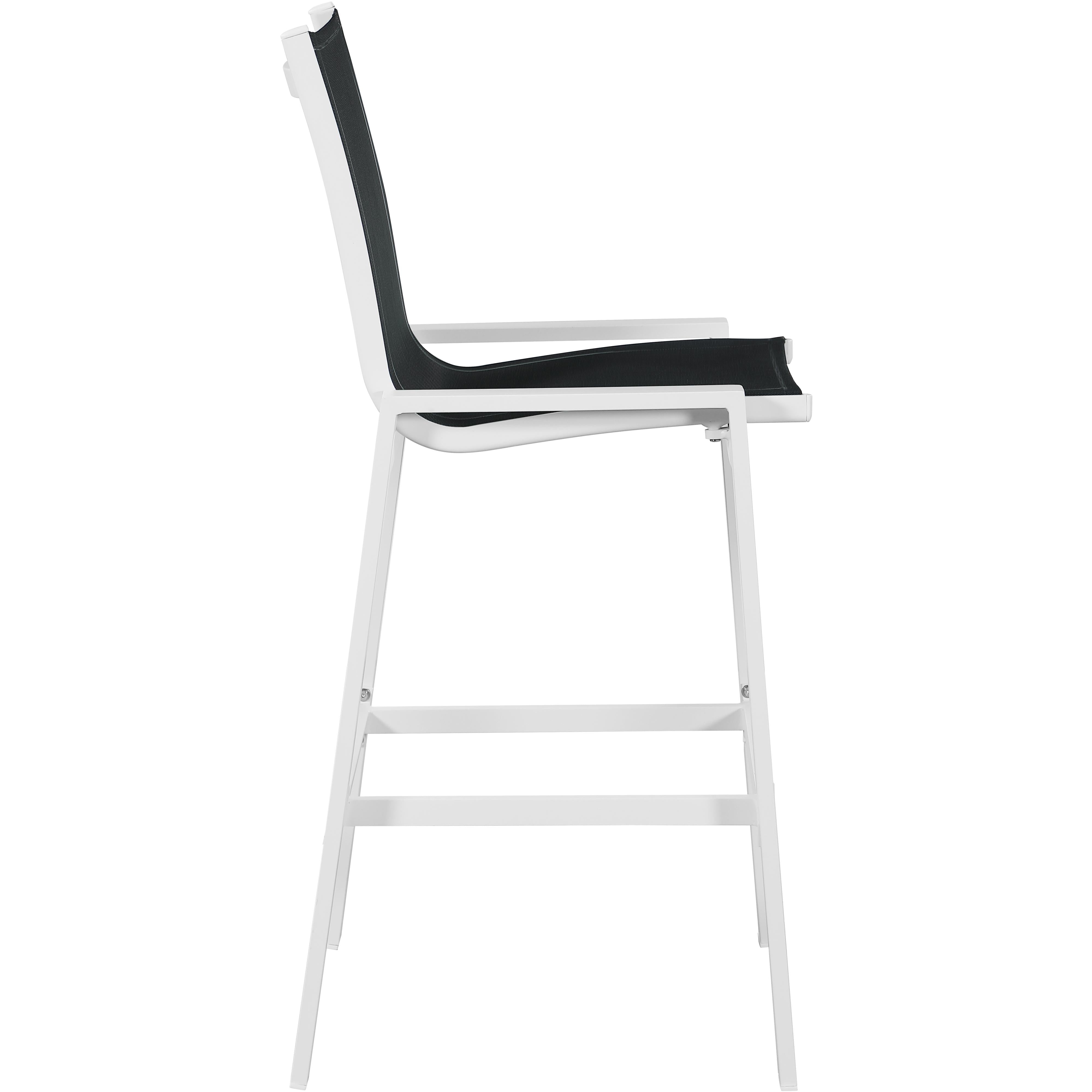Meridian Nizuc Black Mesh Water Resistant Fabric Outdoor Patio Aluminum Mesh Barstool