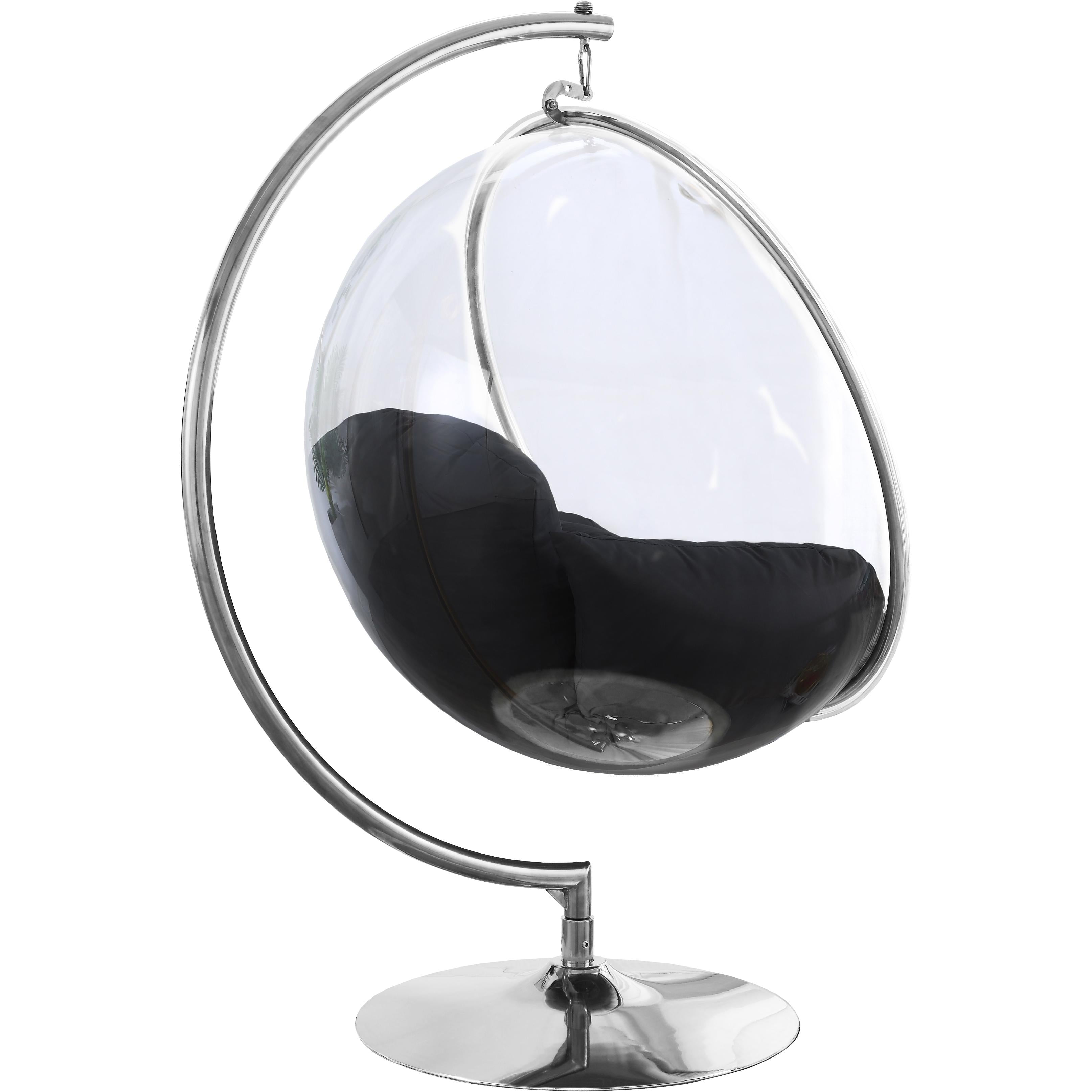 Meridian Luna Black Durable Fabric Acrylic Swing Chair