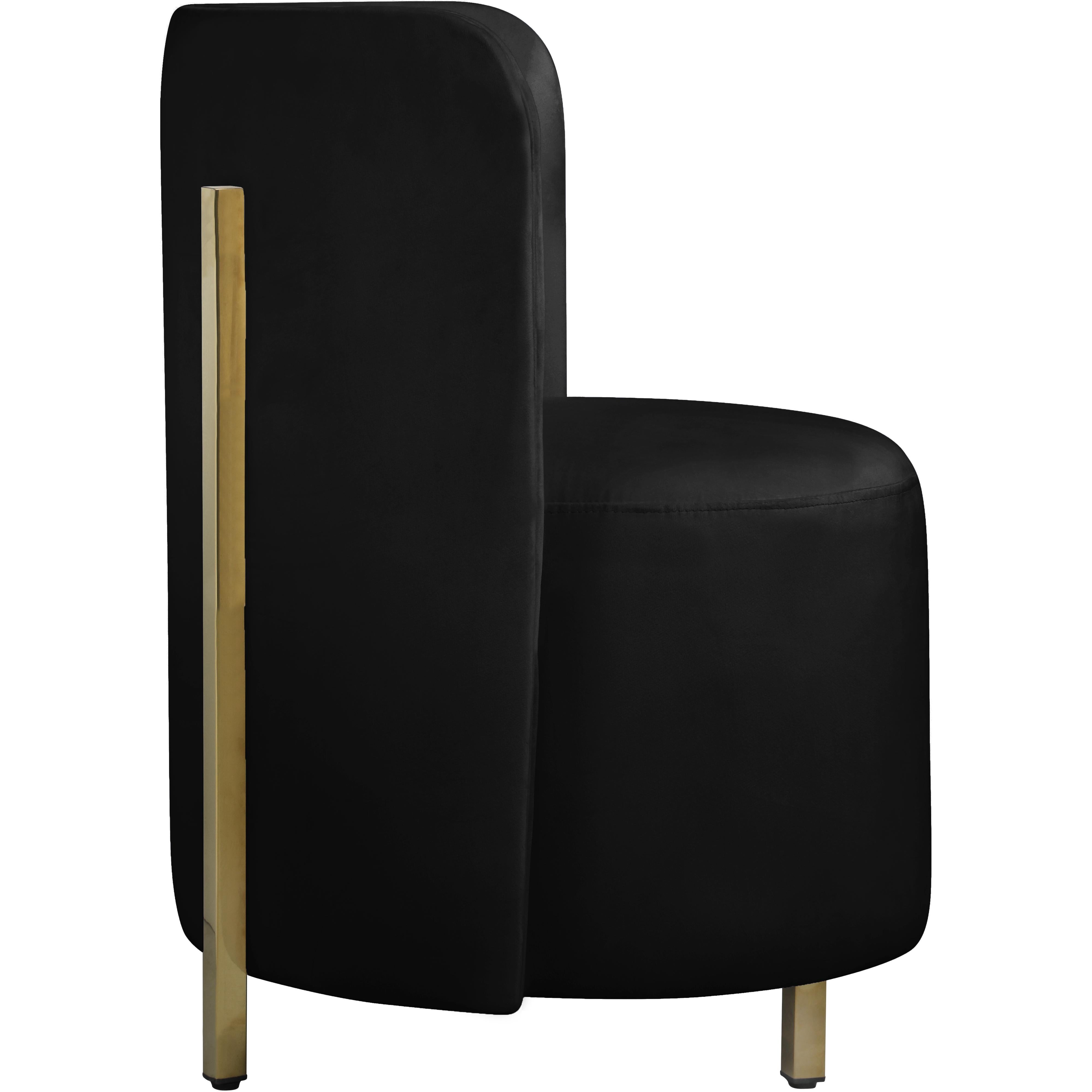 Meridian Rotunda Black Velvet Accent Chair