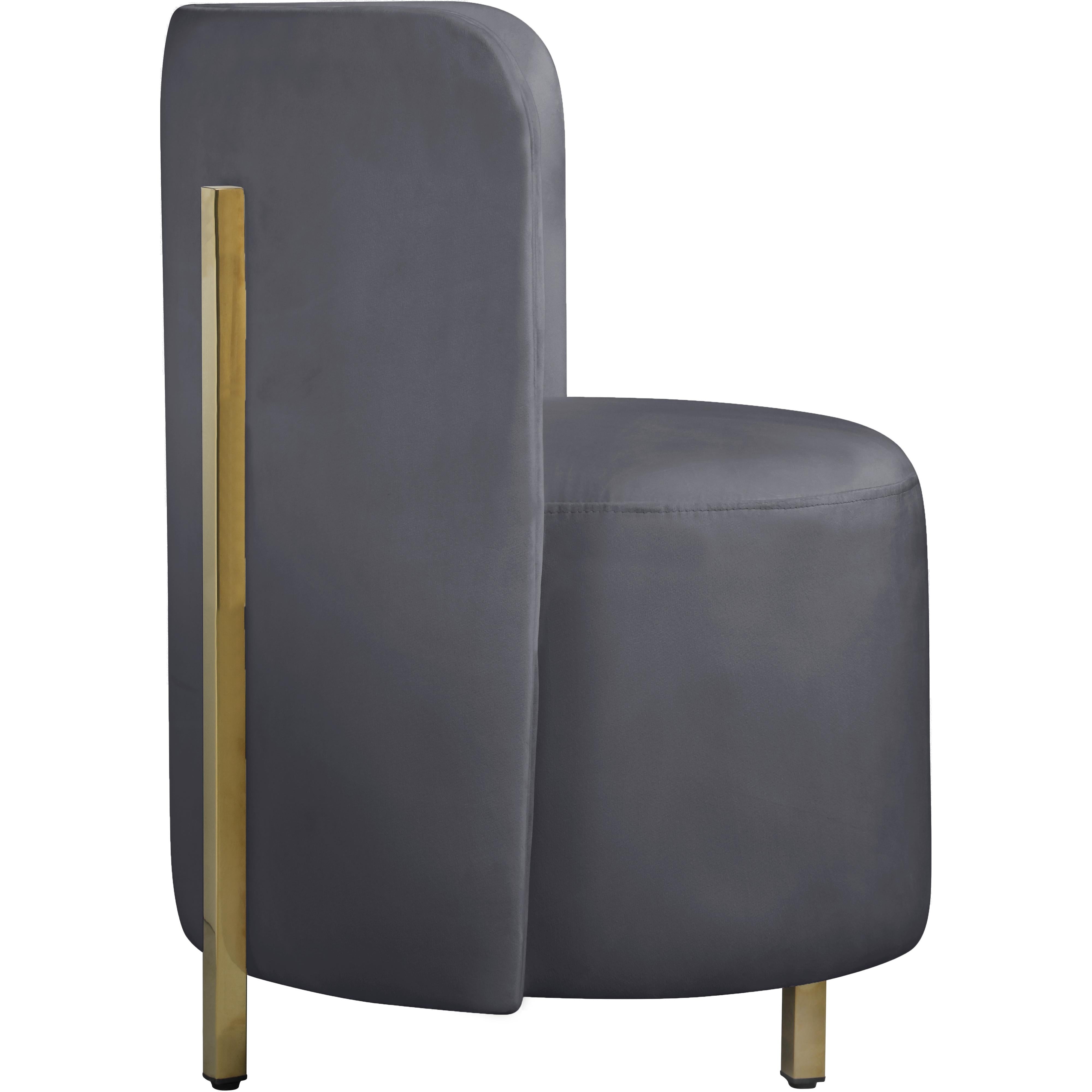 Meridian Rotunda Grey Velvet Accent Chair