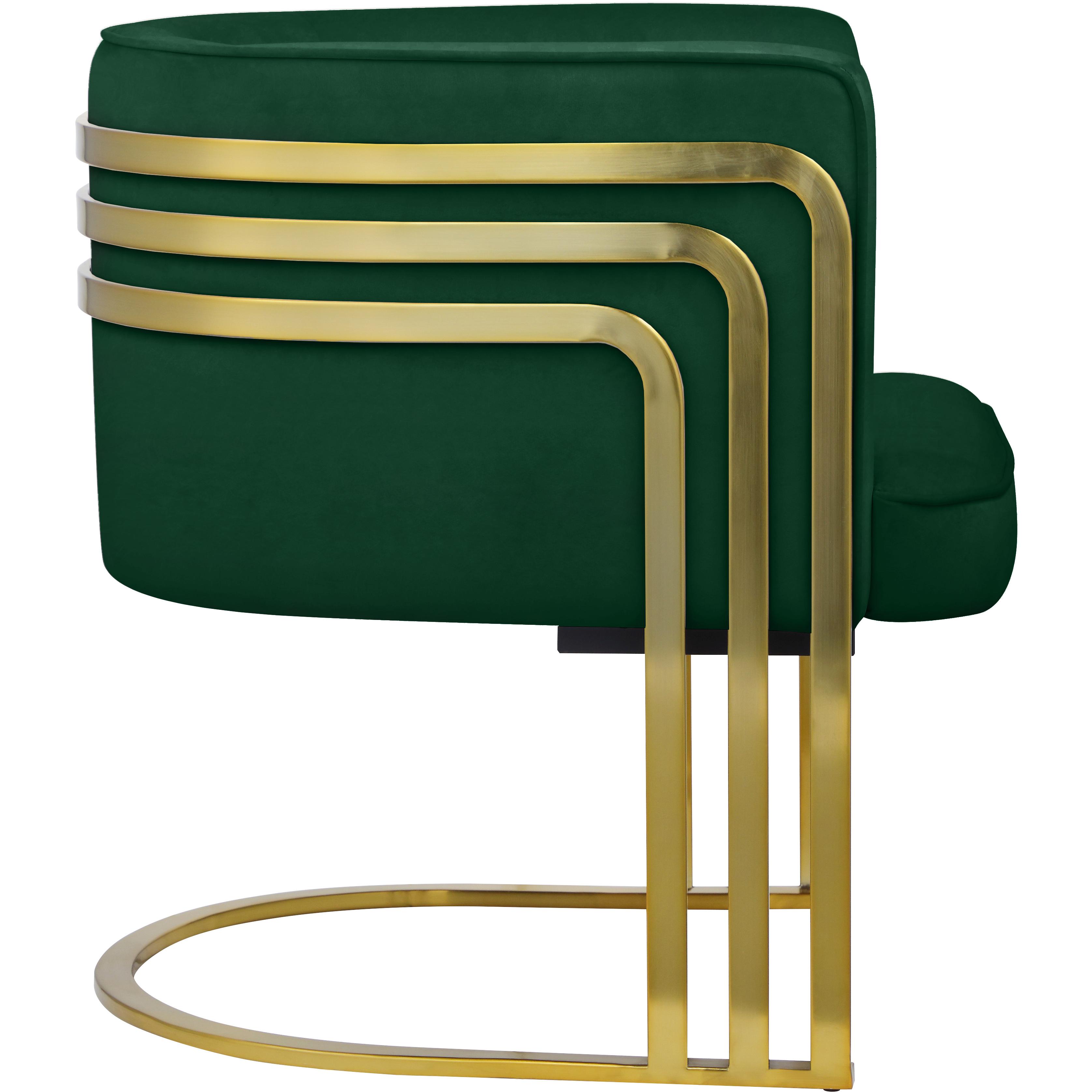 Meridian Rays Green Velvet Accent Chair