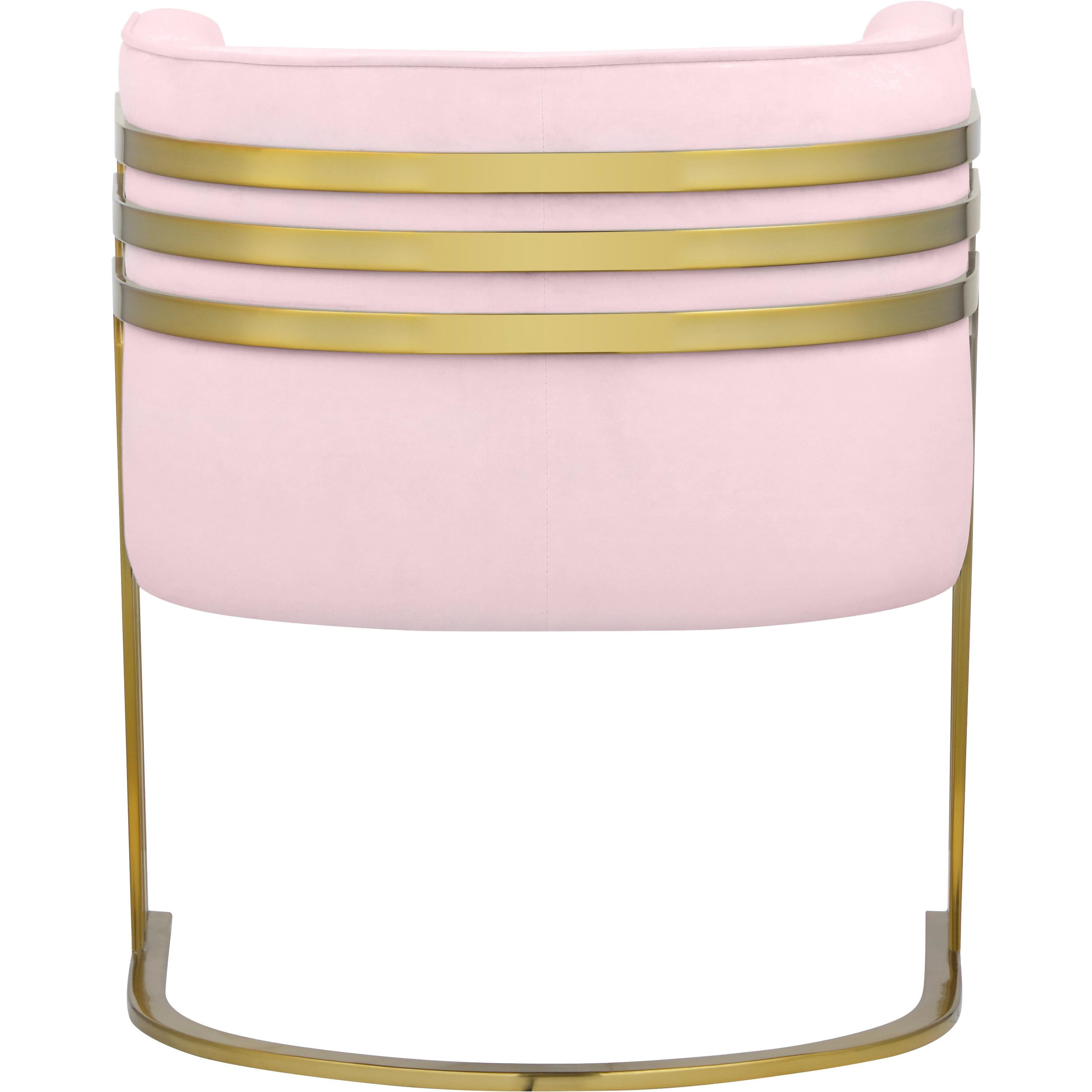 Meridian Rays Pink Velvet Accent Chair