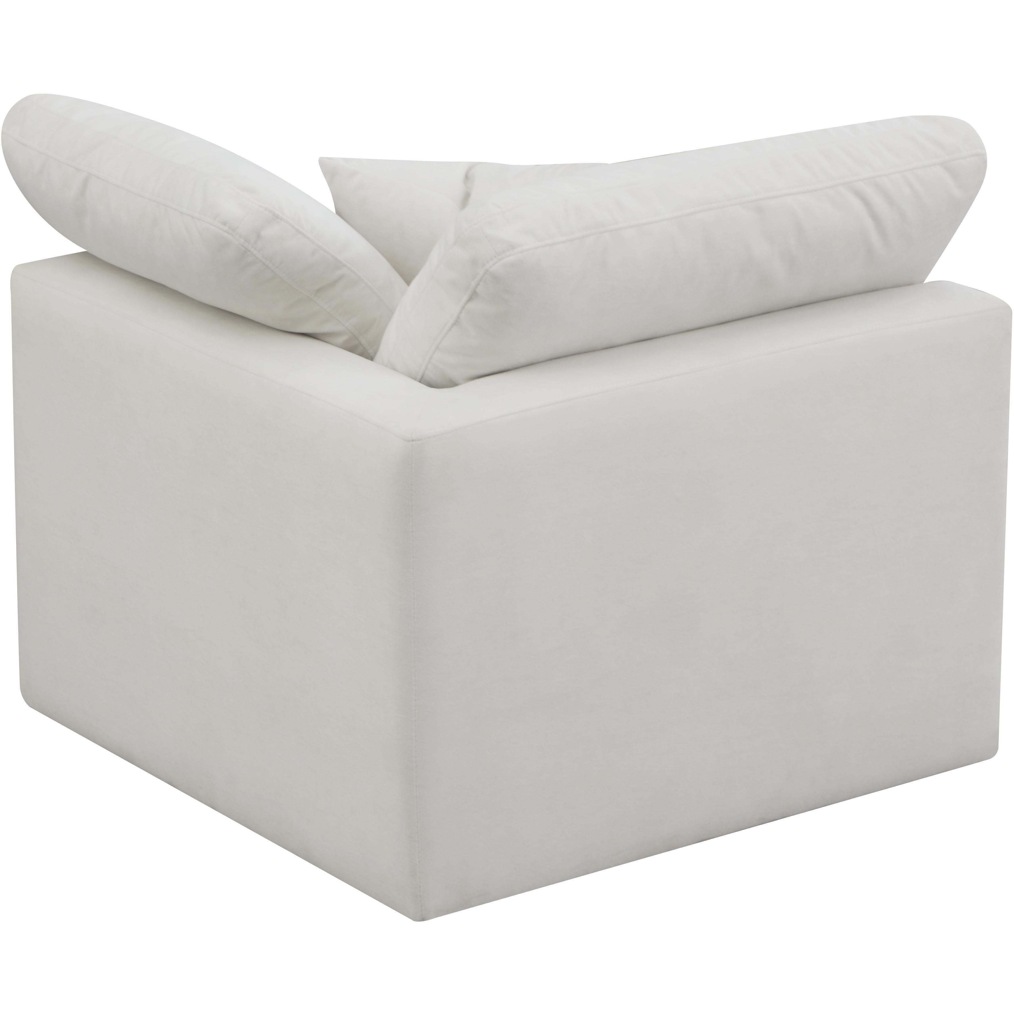 Meridian Plush Cream Velvet Standard Comfort Modular Corner Chair