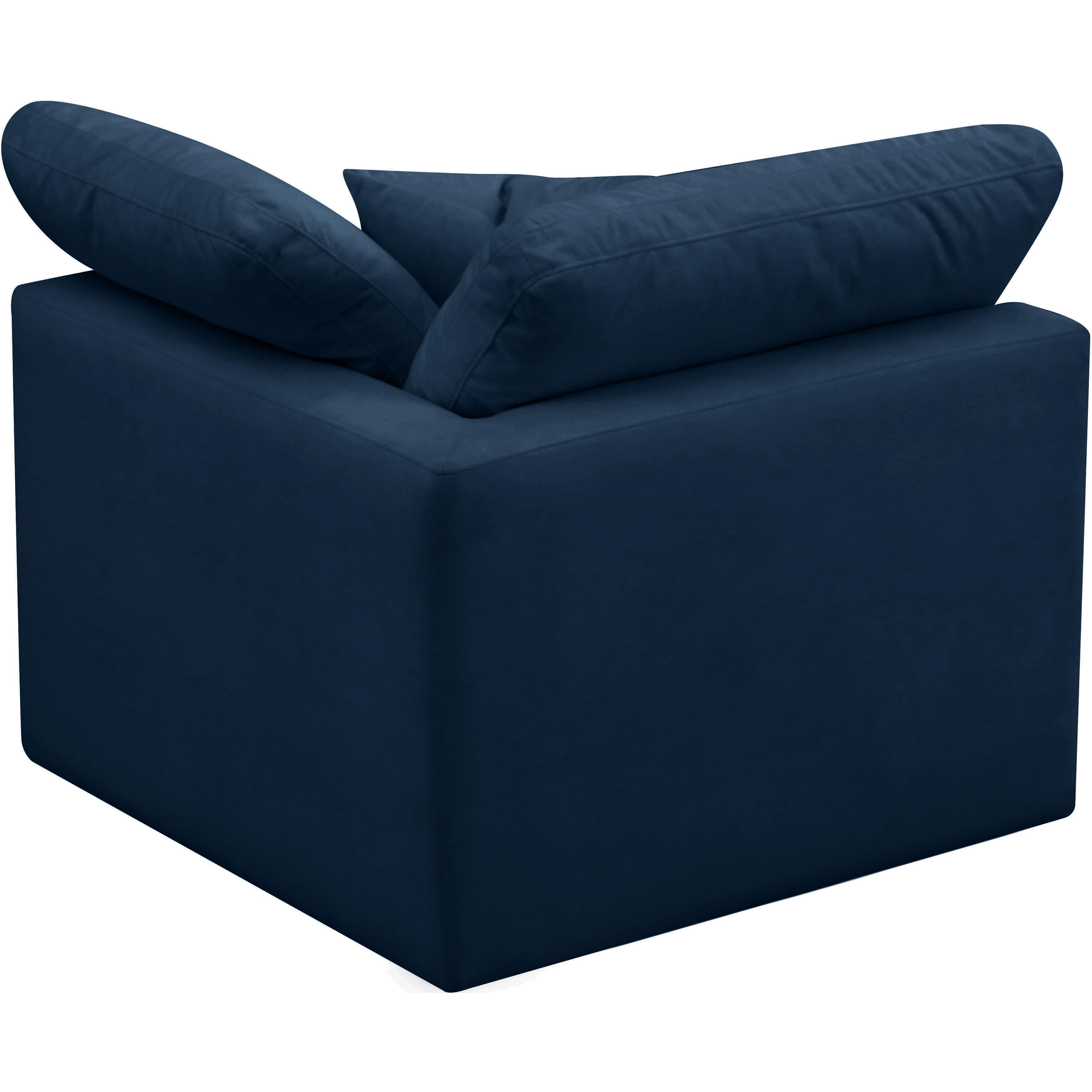 Meridian Plush Navy Velvet Standard Comfort Modular Corner Chair
