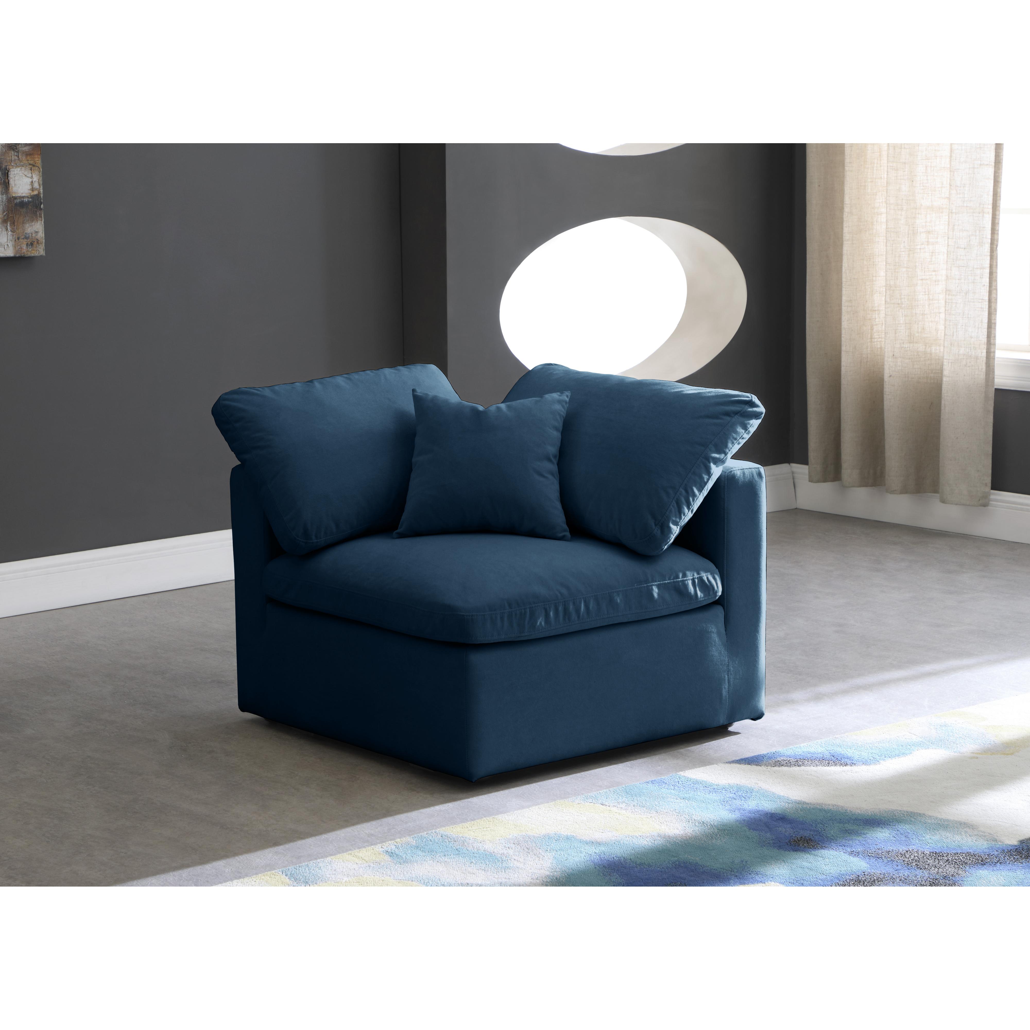 Meridian Plush Navy Velvet Standard Comfort Modular Corner Chair