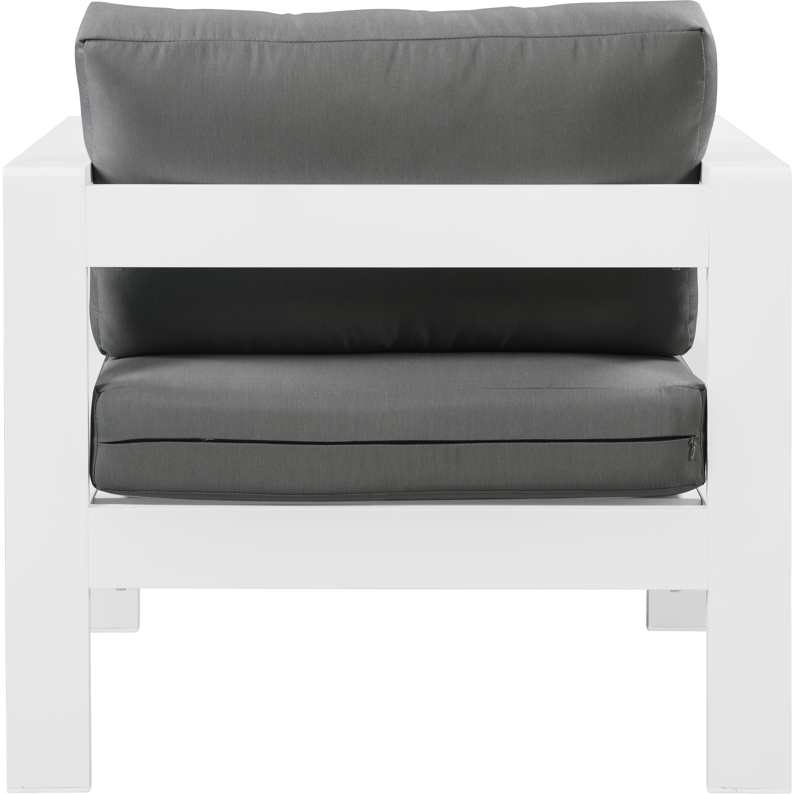 Meridian Nizuc Grey Water Resistant Fabric Outdoor Patio Aluminum Arm Chair