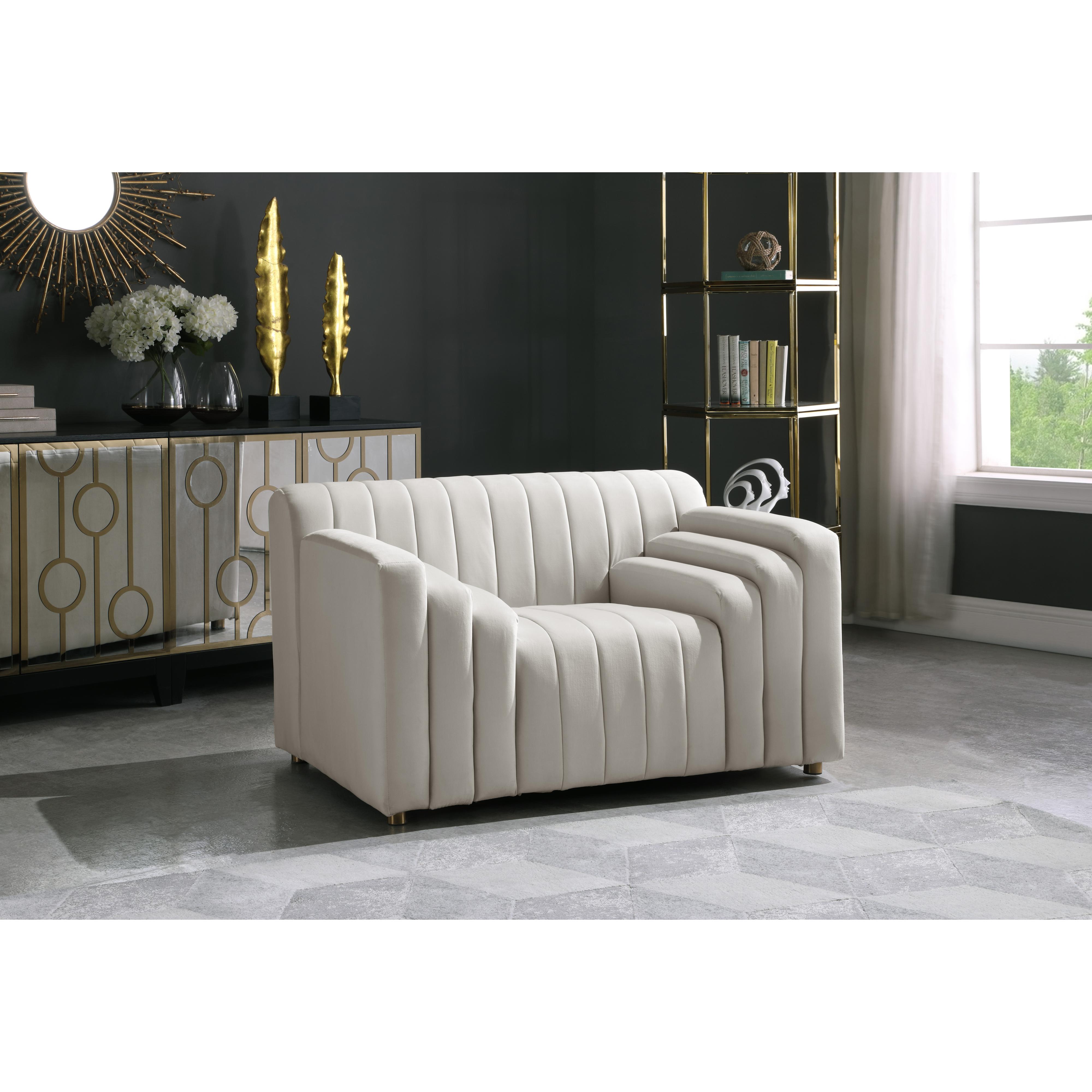 Meridian Naya Cream Velvet Chair