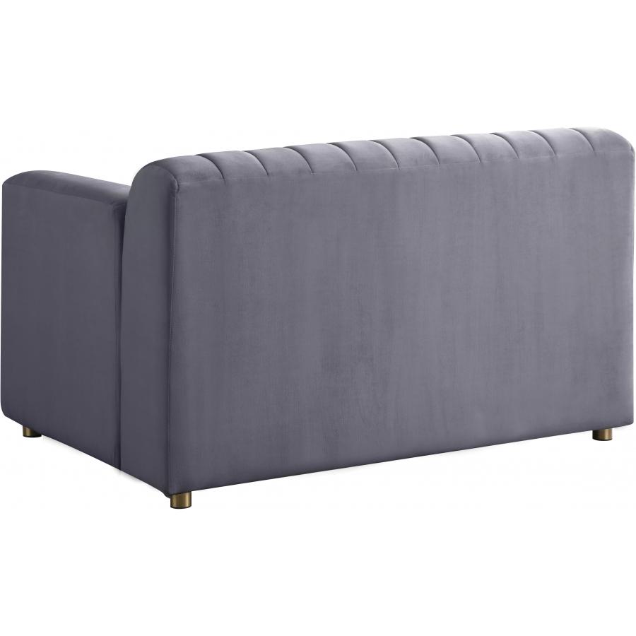 Meridian Naya Grey Velvet Chair