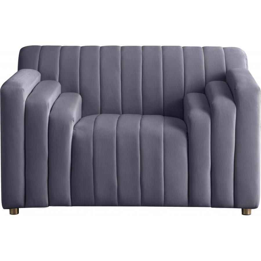 Meridian Naya Grey Velvet Chair