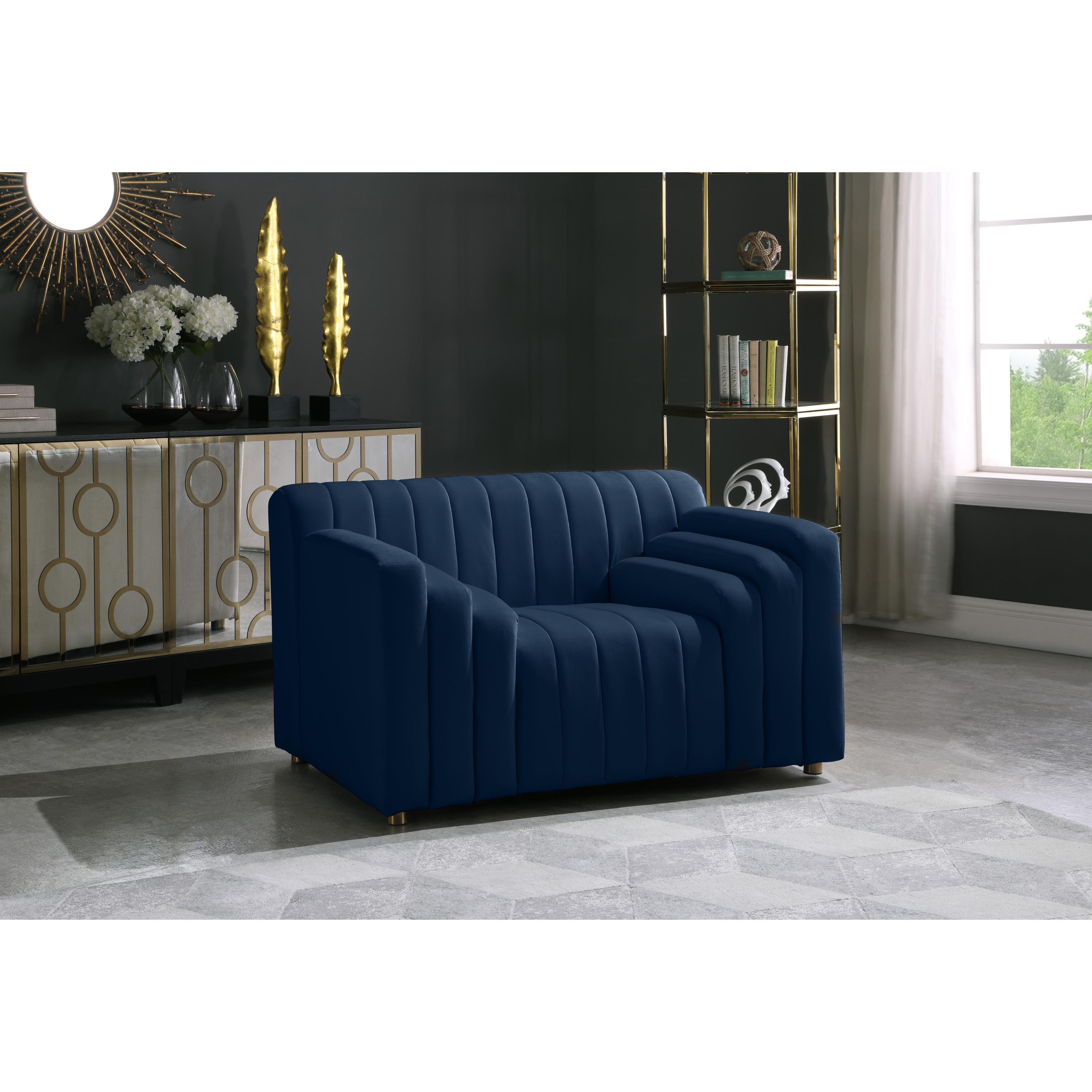 Meridian Naya Navy Velvet Chair