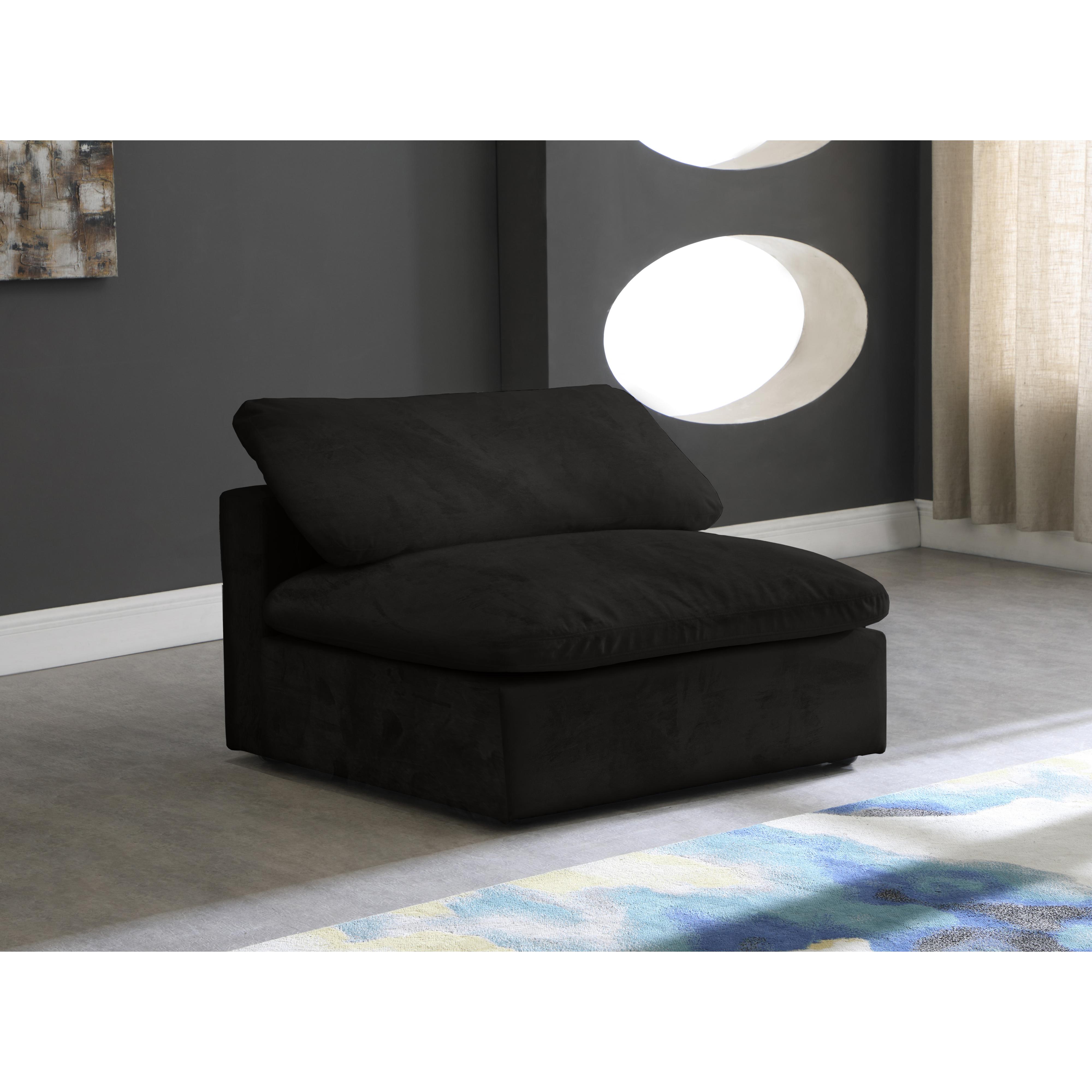 Meridian Cozy Black Velvet Chair