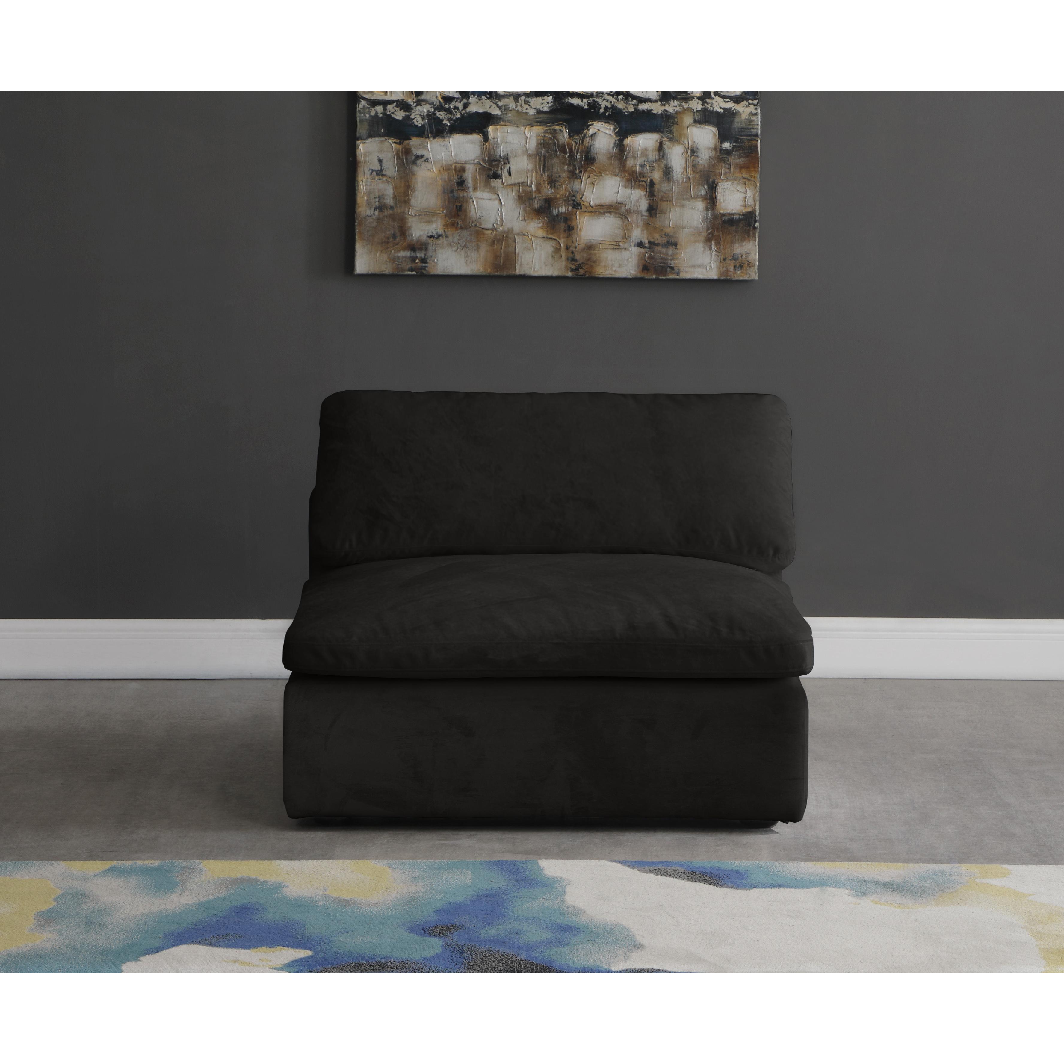 Meridian Cozy Black Velvet Chair