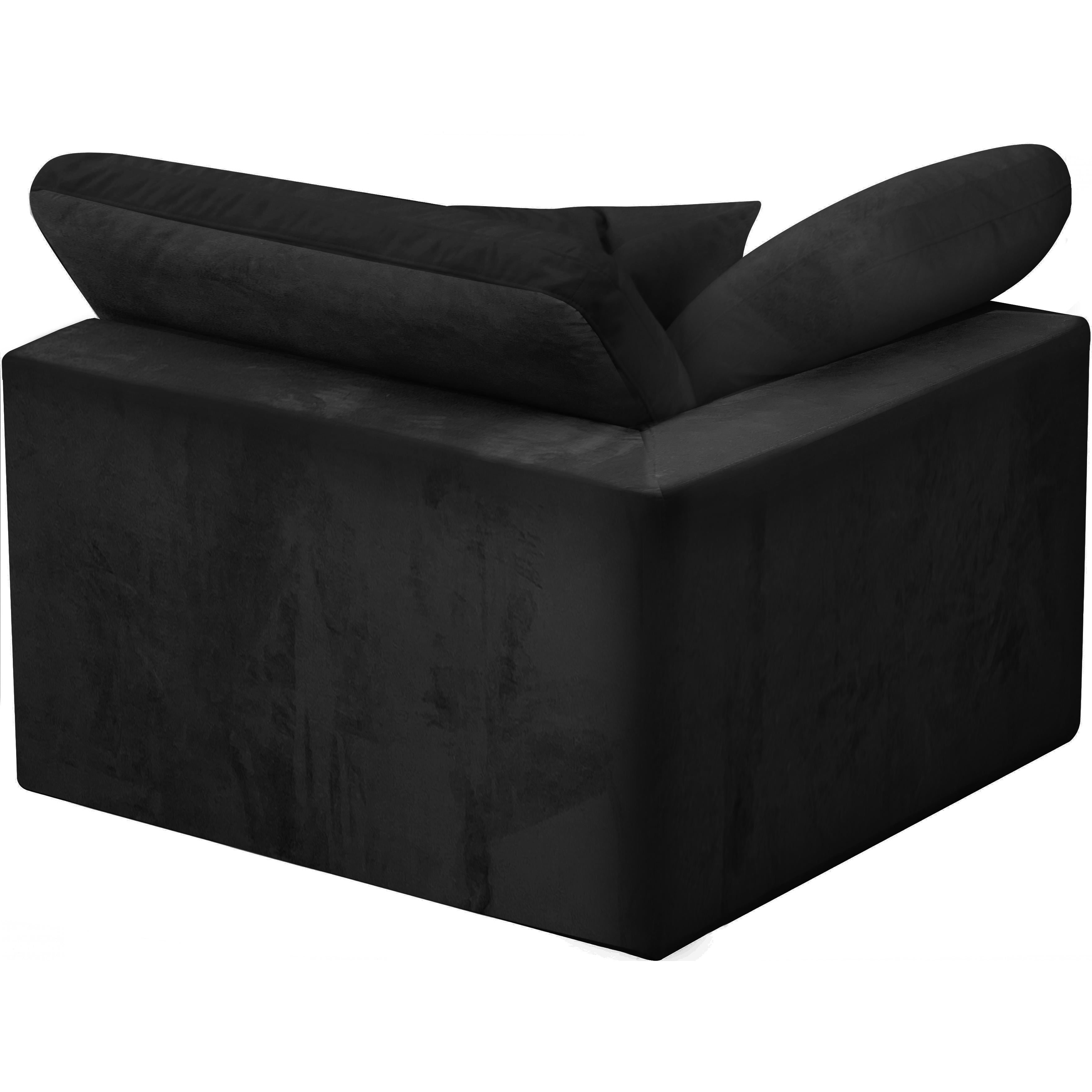 Meridian Cozy Black Velvet Chair