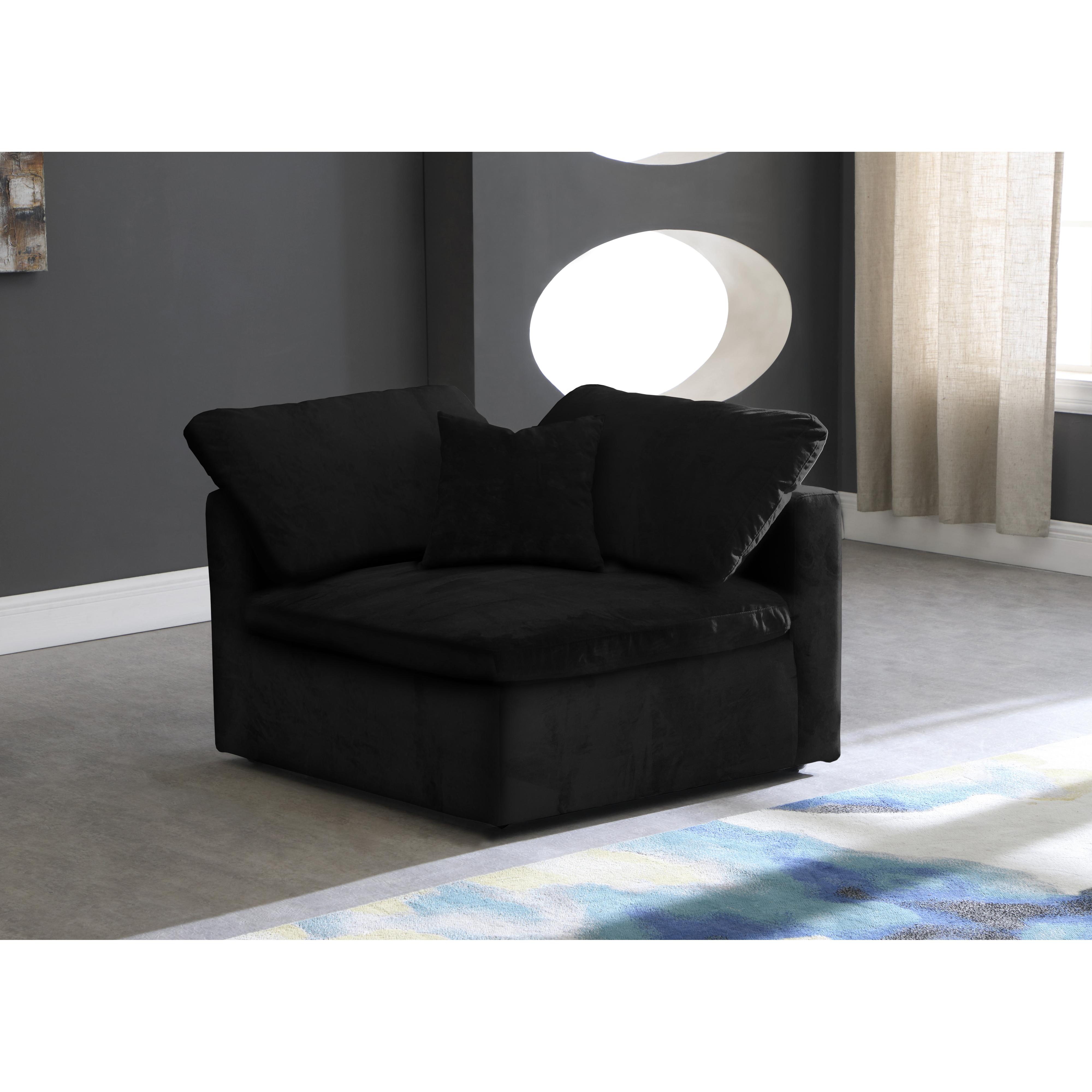 Meridian Cozy Black Velvet Chair