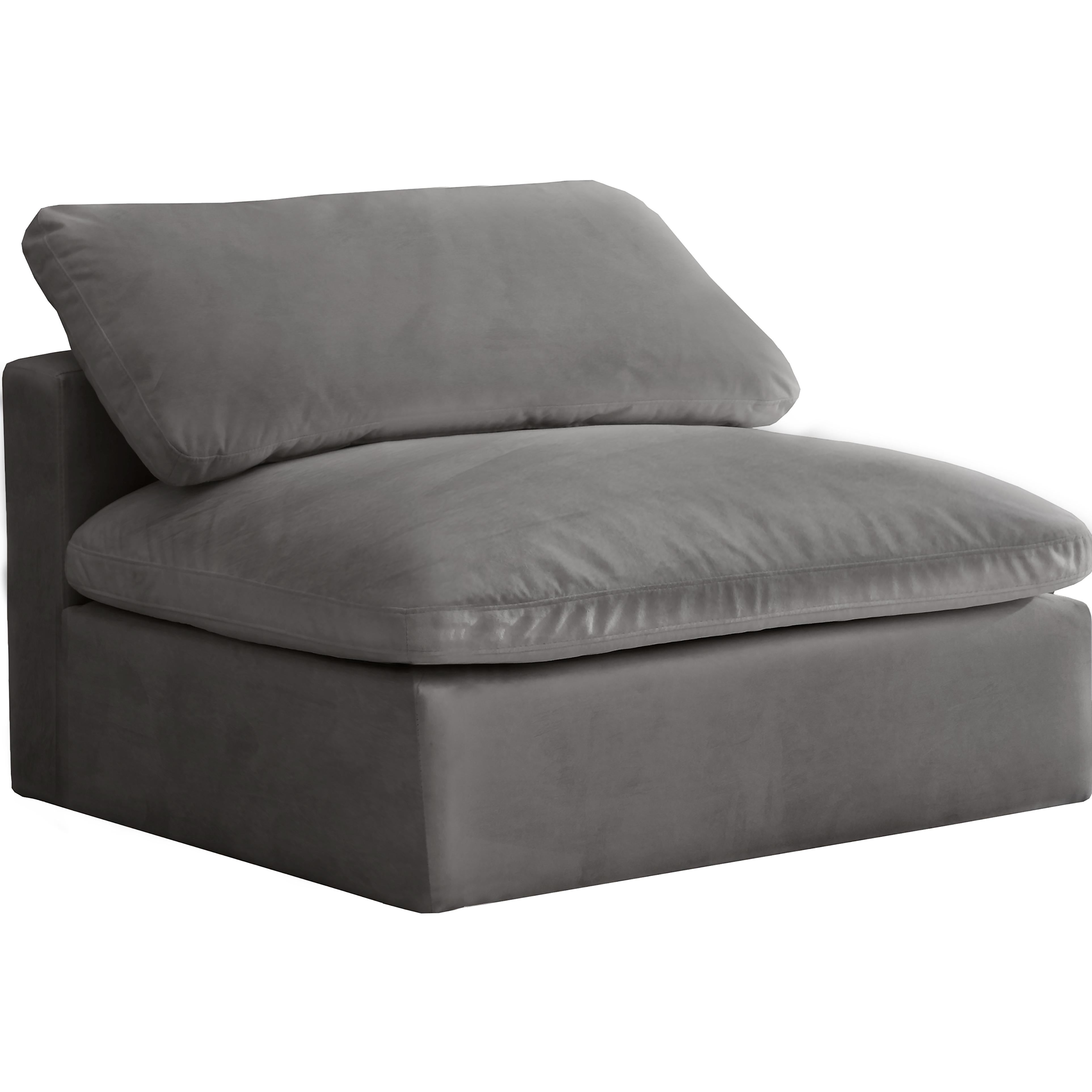 Meridian Cozy Grey Velvet Chair