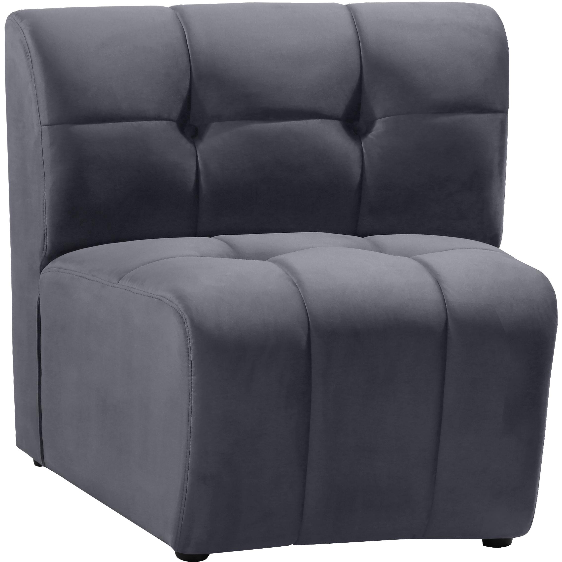 Meridian Limitless Grey Velvet Modular Chair