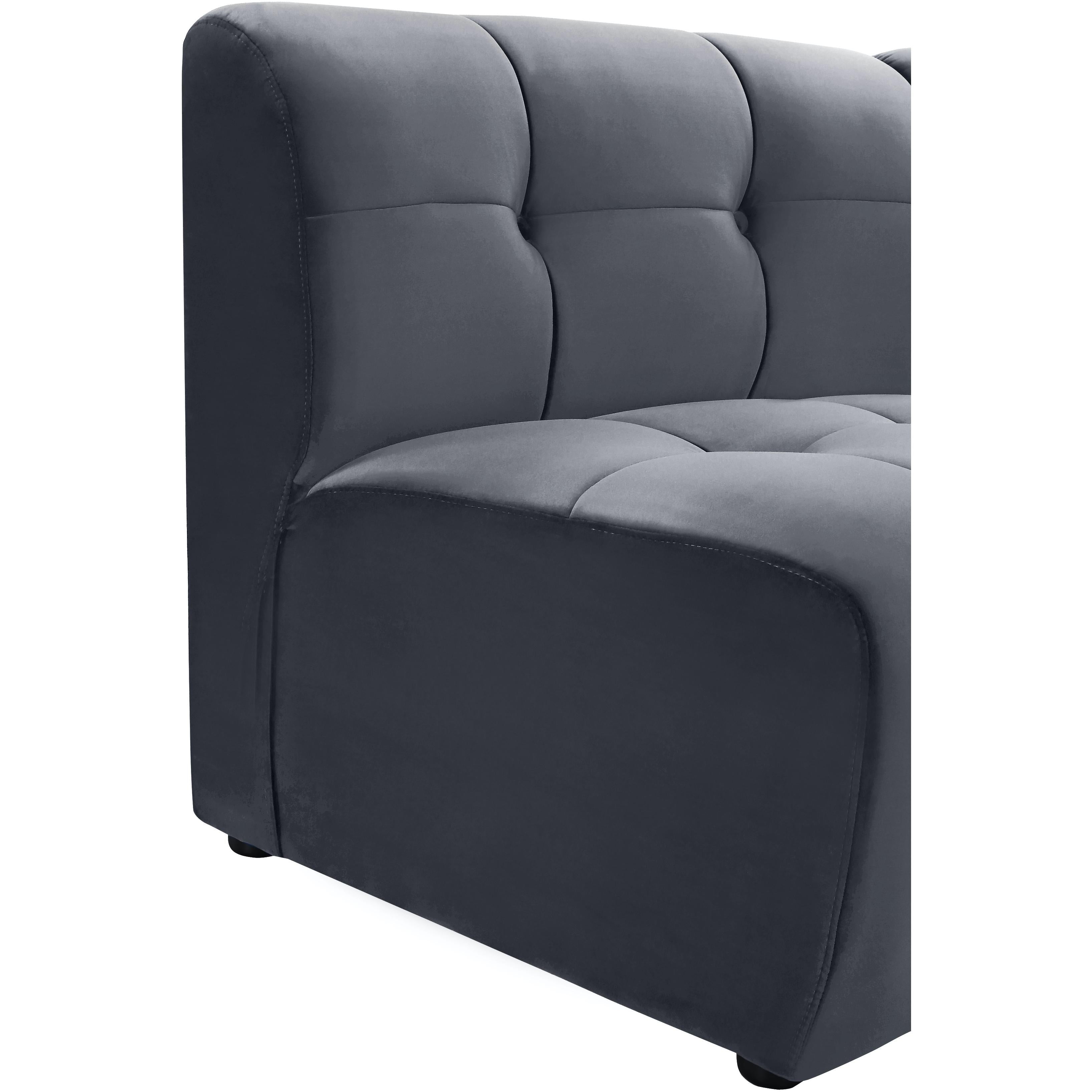 Meridian Limitless Grey Velvet Modular Chair
