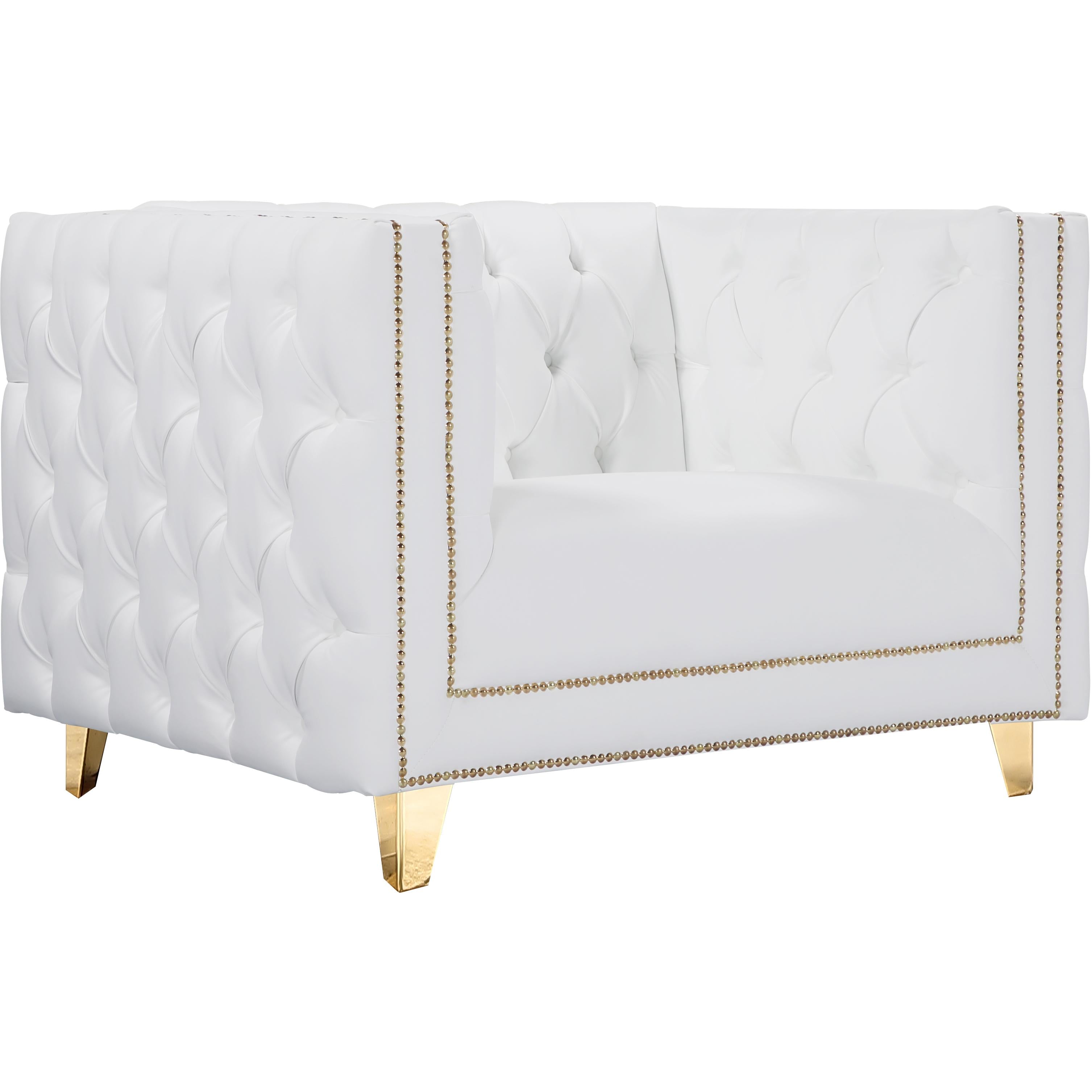 Meridian Michelle White Vegan Leather Chair