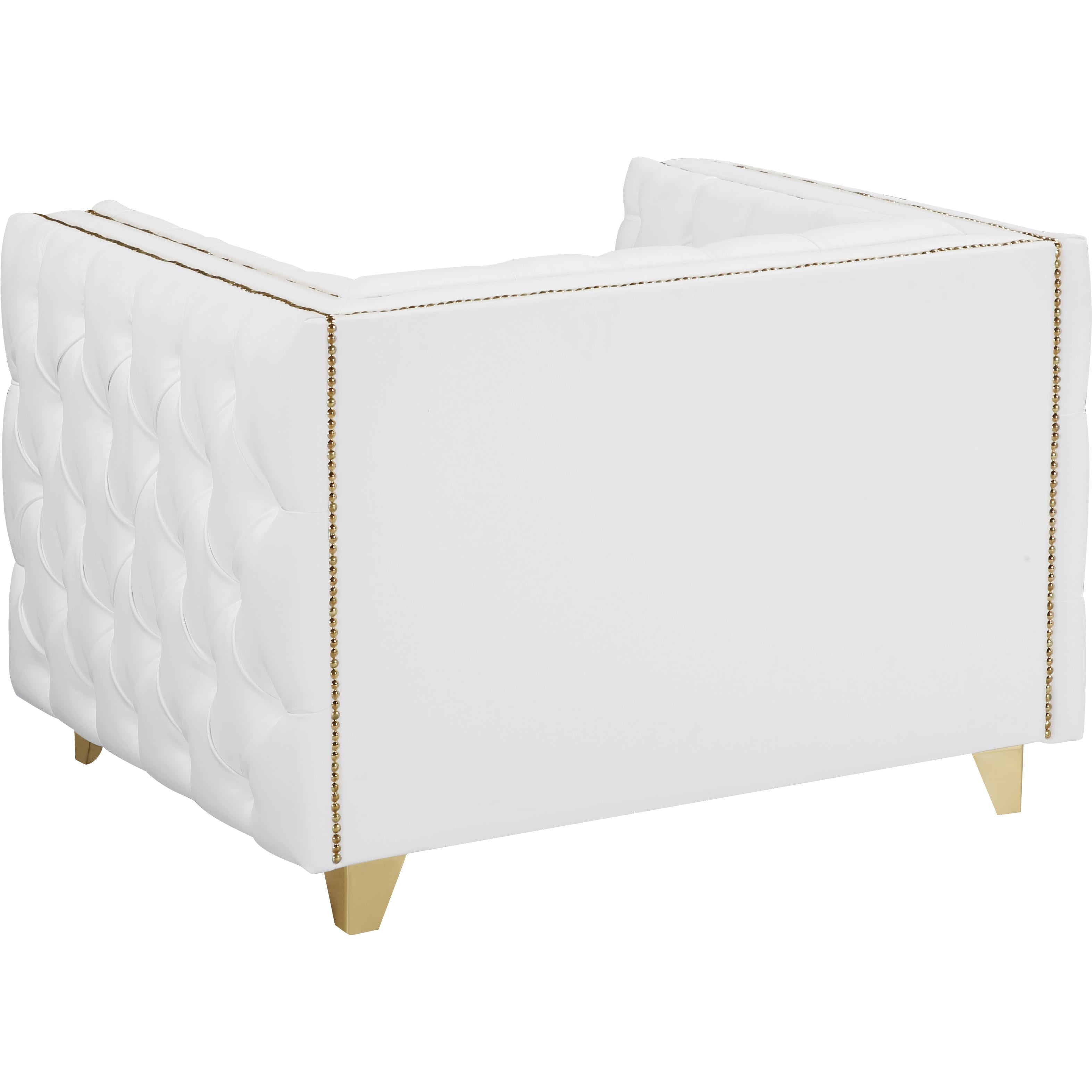 Meridian Michelle White Vegan Leather Chair