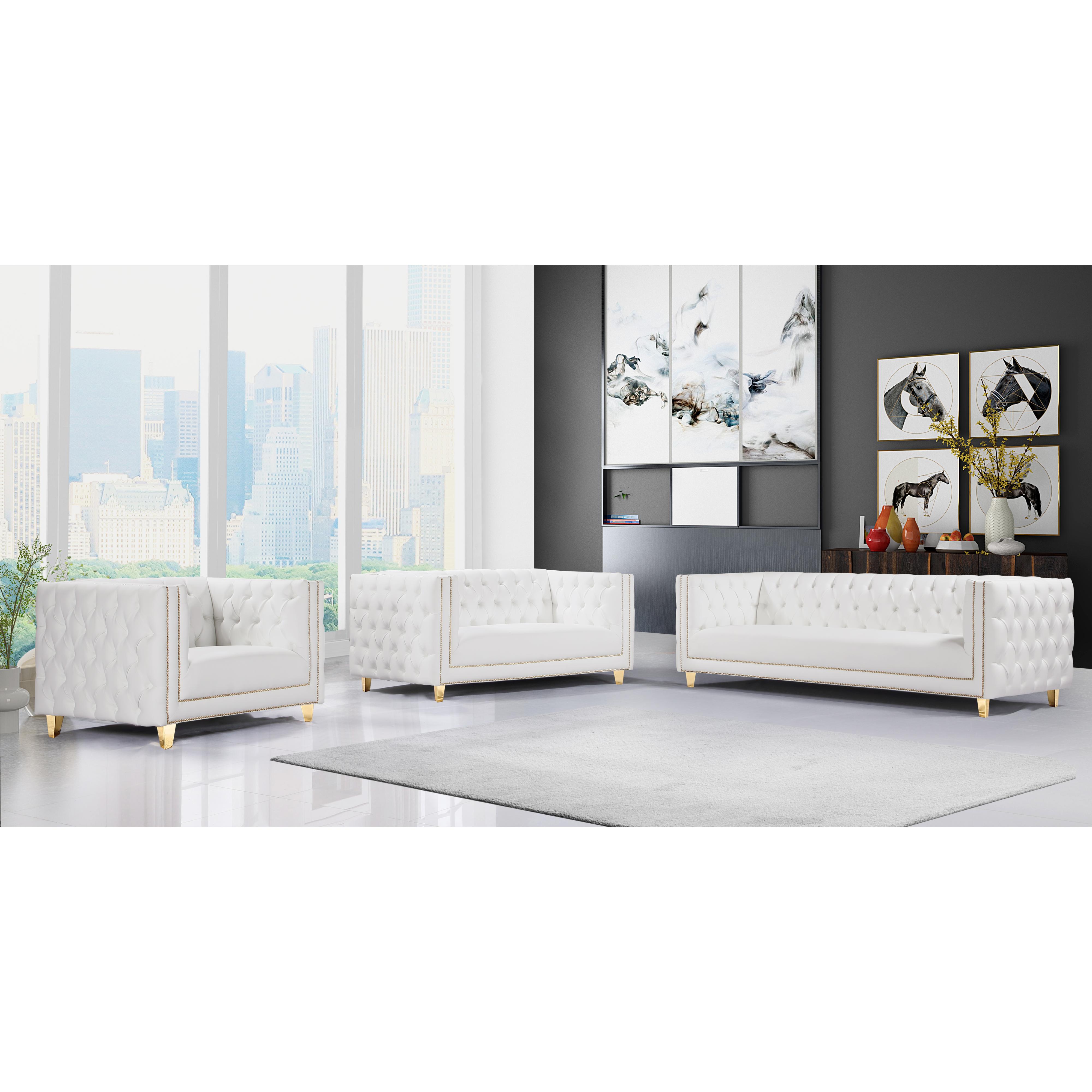 Meridian Michelle White Vegan Leather Chair