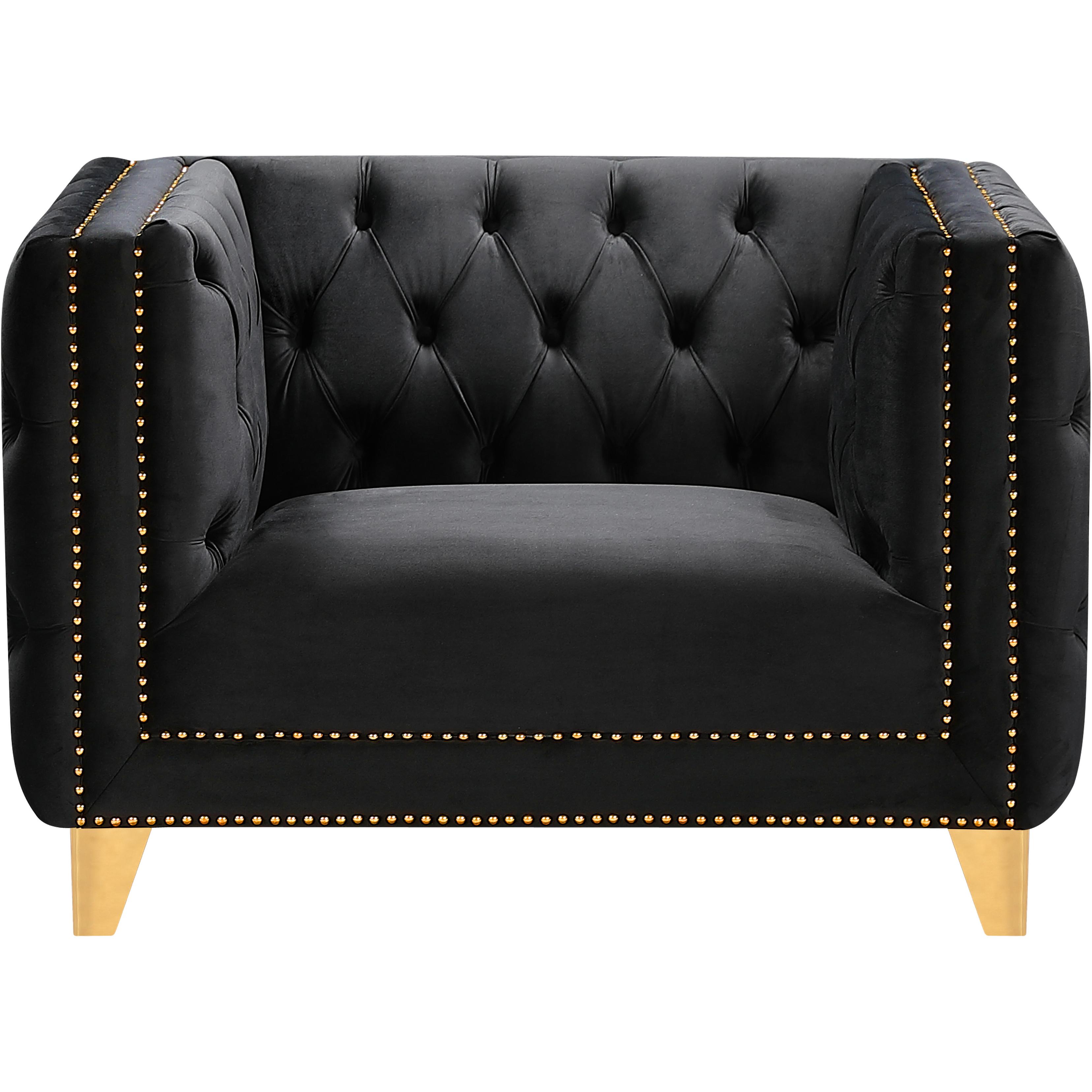 Meridian Michelle Black Velvet Chair