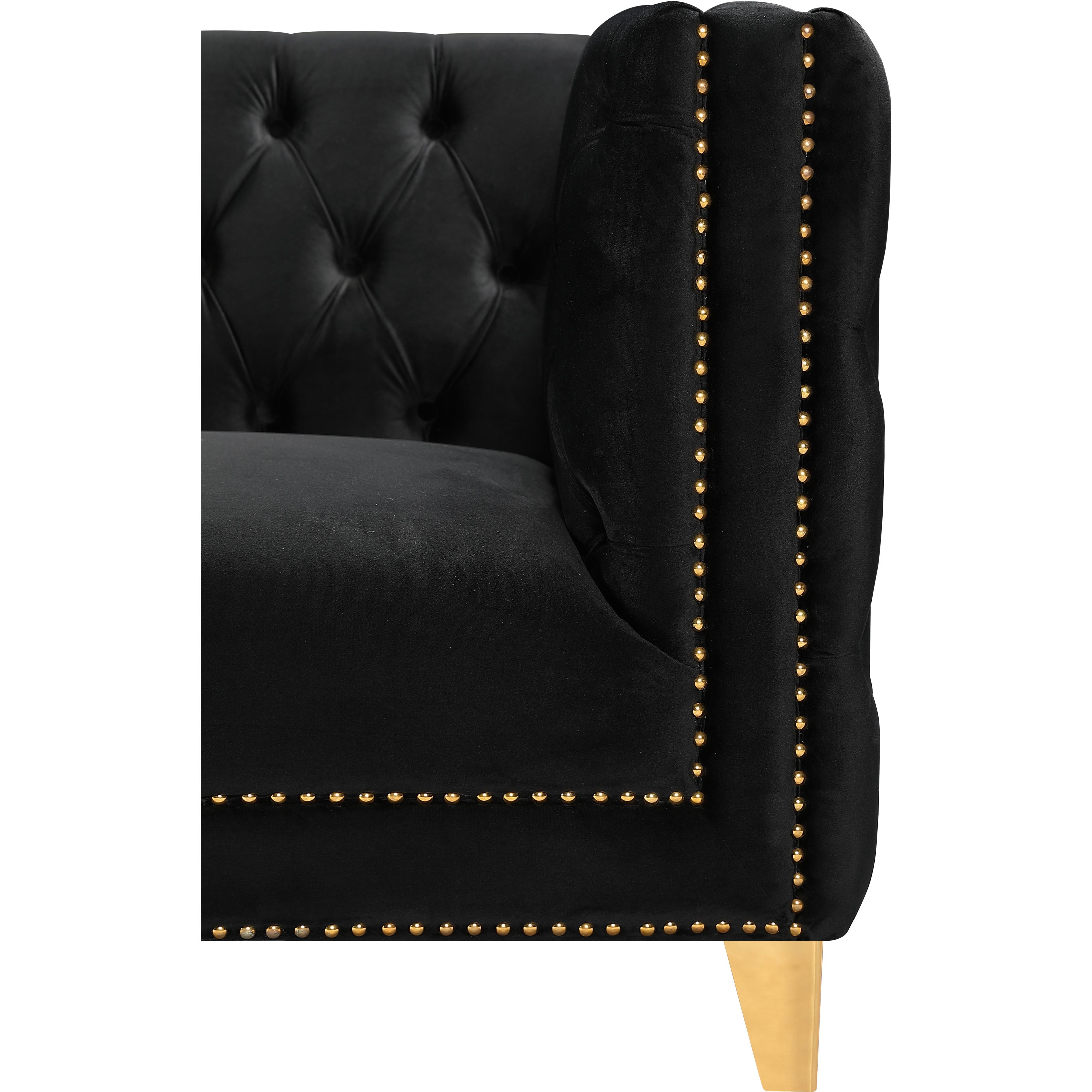 Meridian Michelle Black Velvet Chair