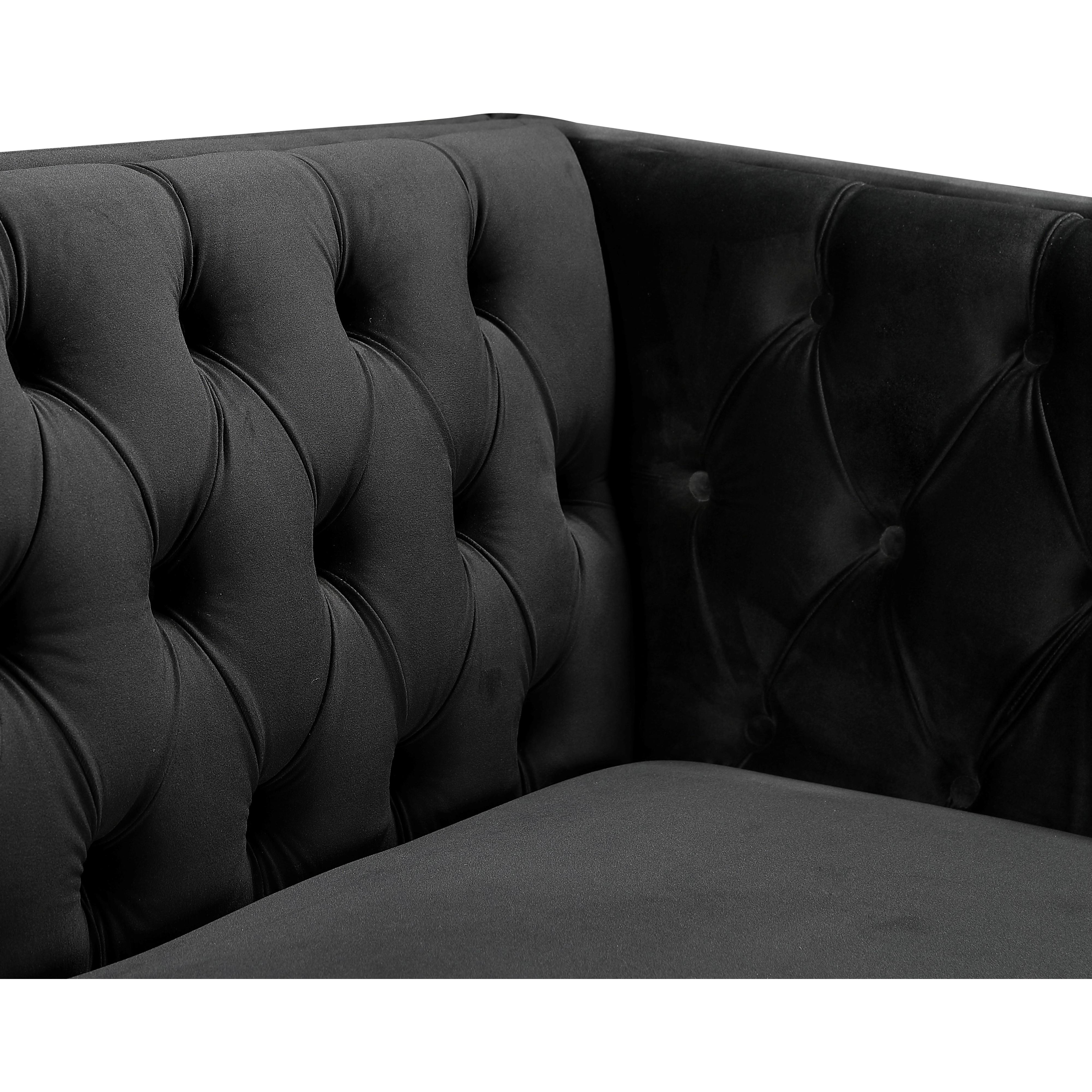 Meridian Michelle Black Velvet Chair