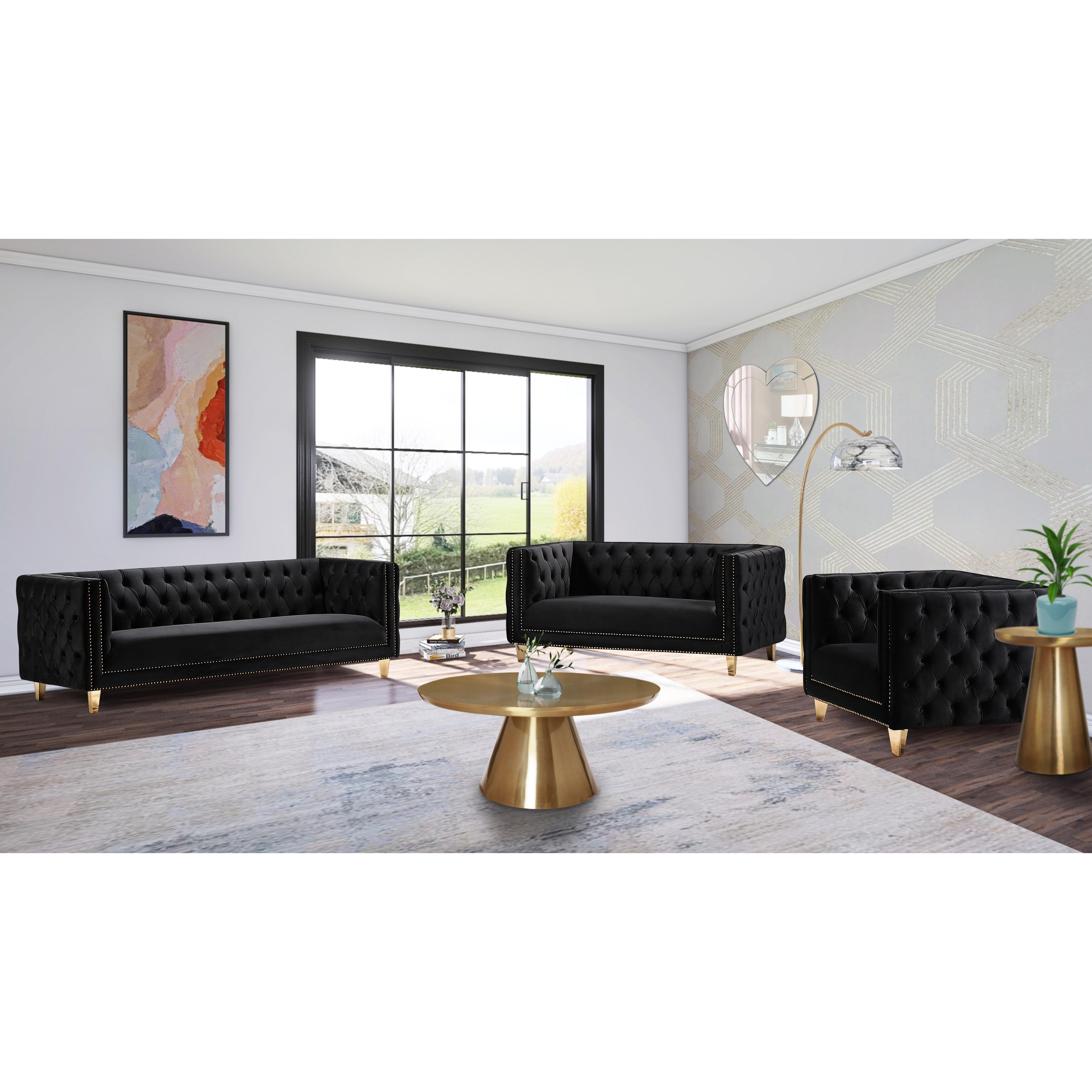 Meridian Michelle Black Velvet Chair