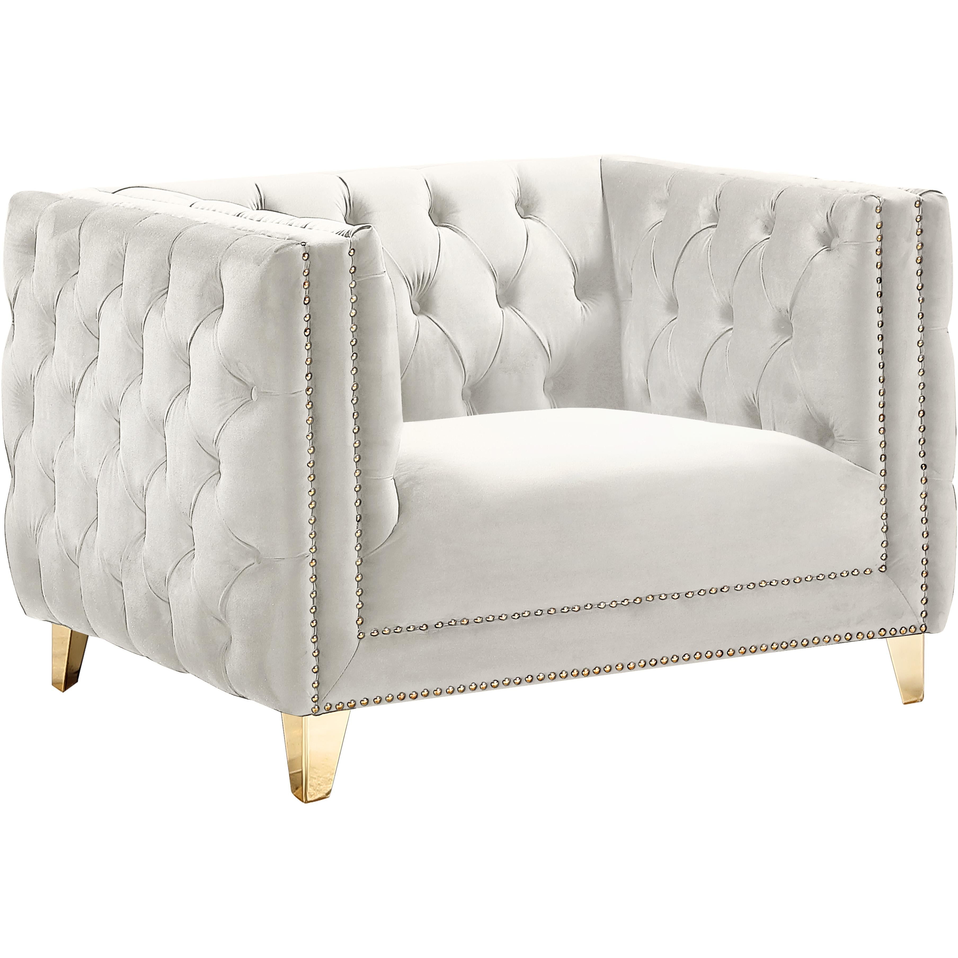 Meridian Michelle Cream Velvet Chair
