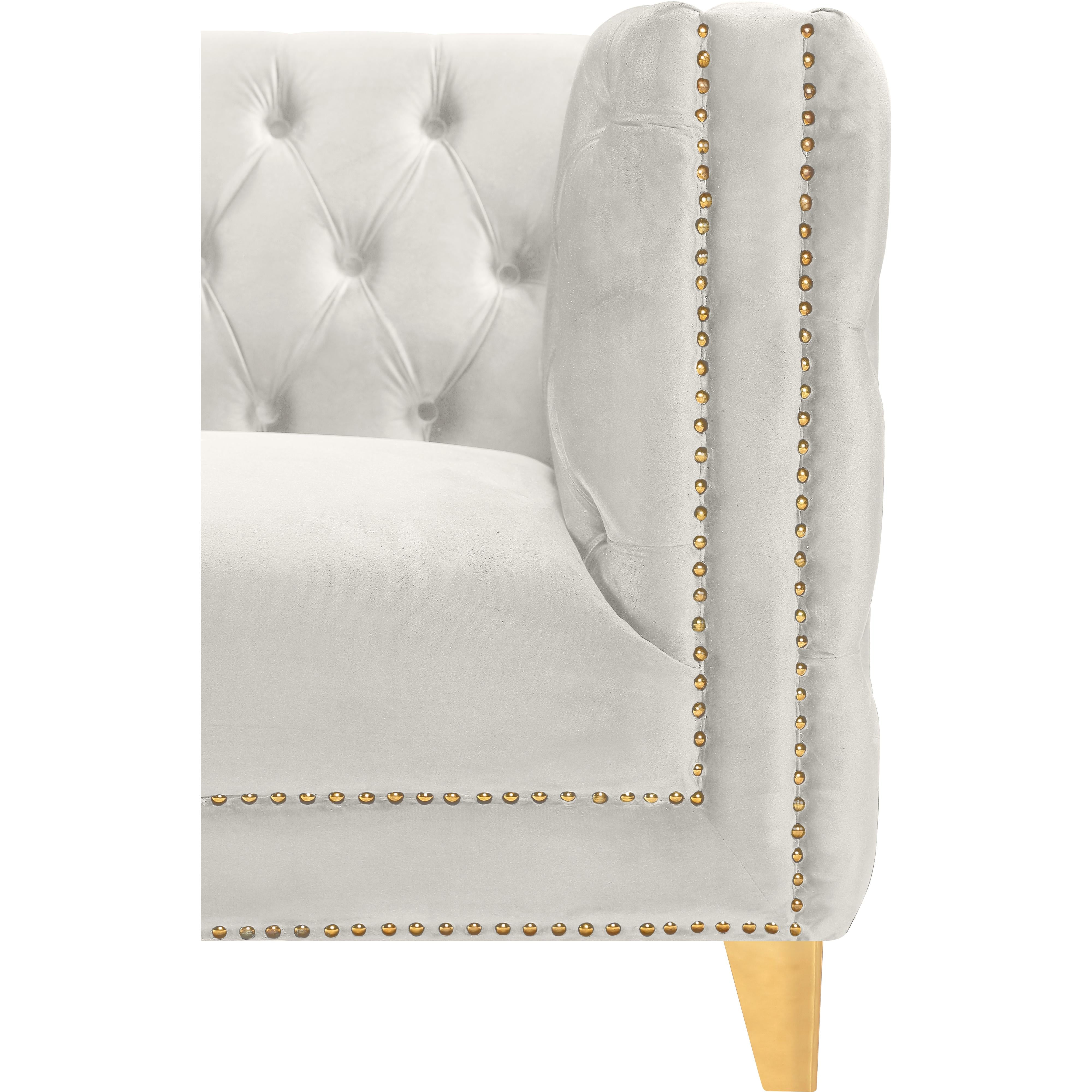 Meridian Michelle Cream Velvet Chair