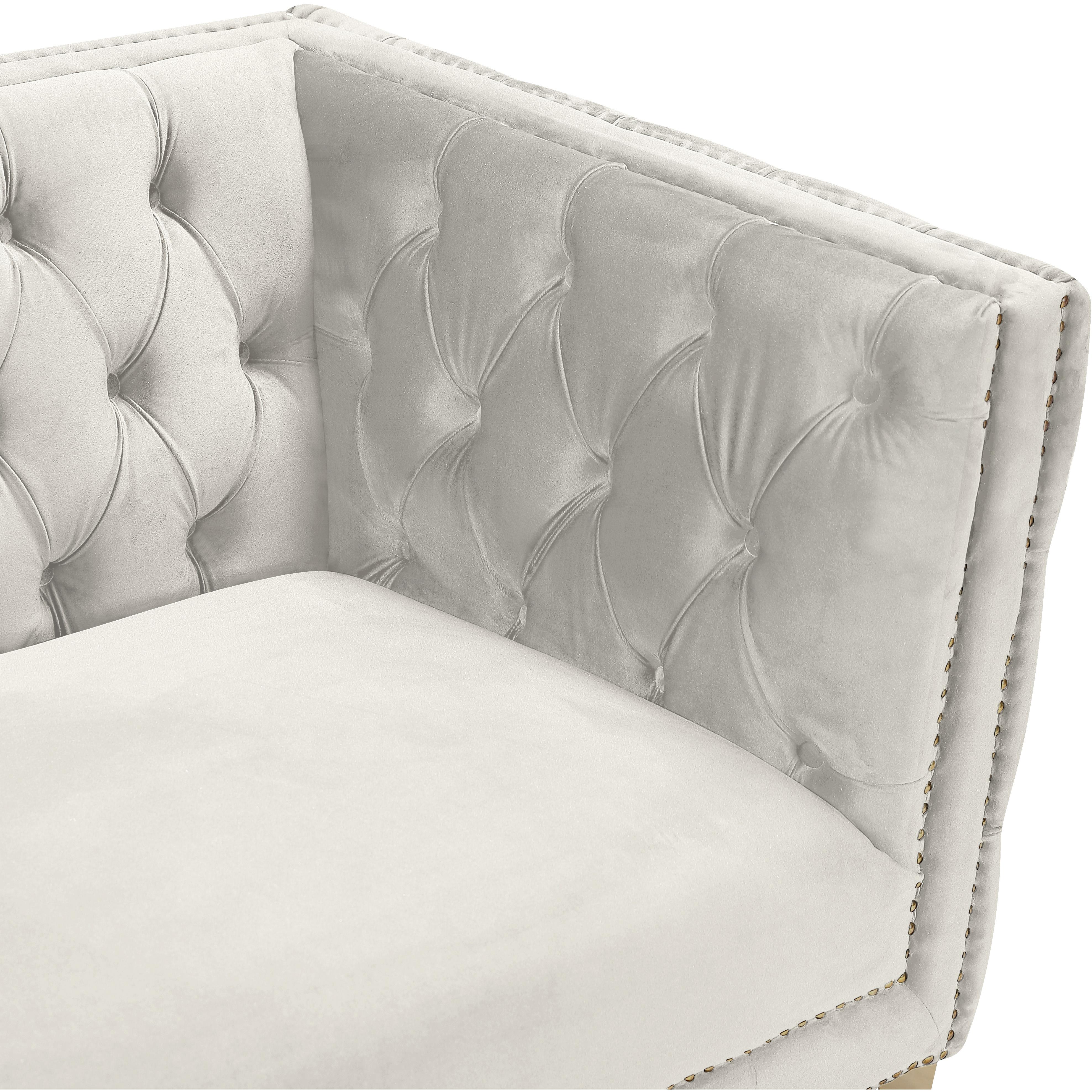 Meridian Michelle Cream Velvet Chair