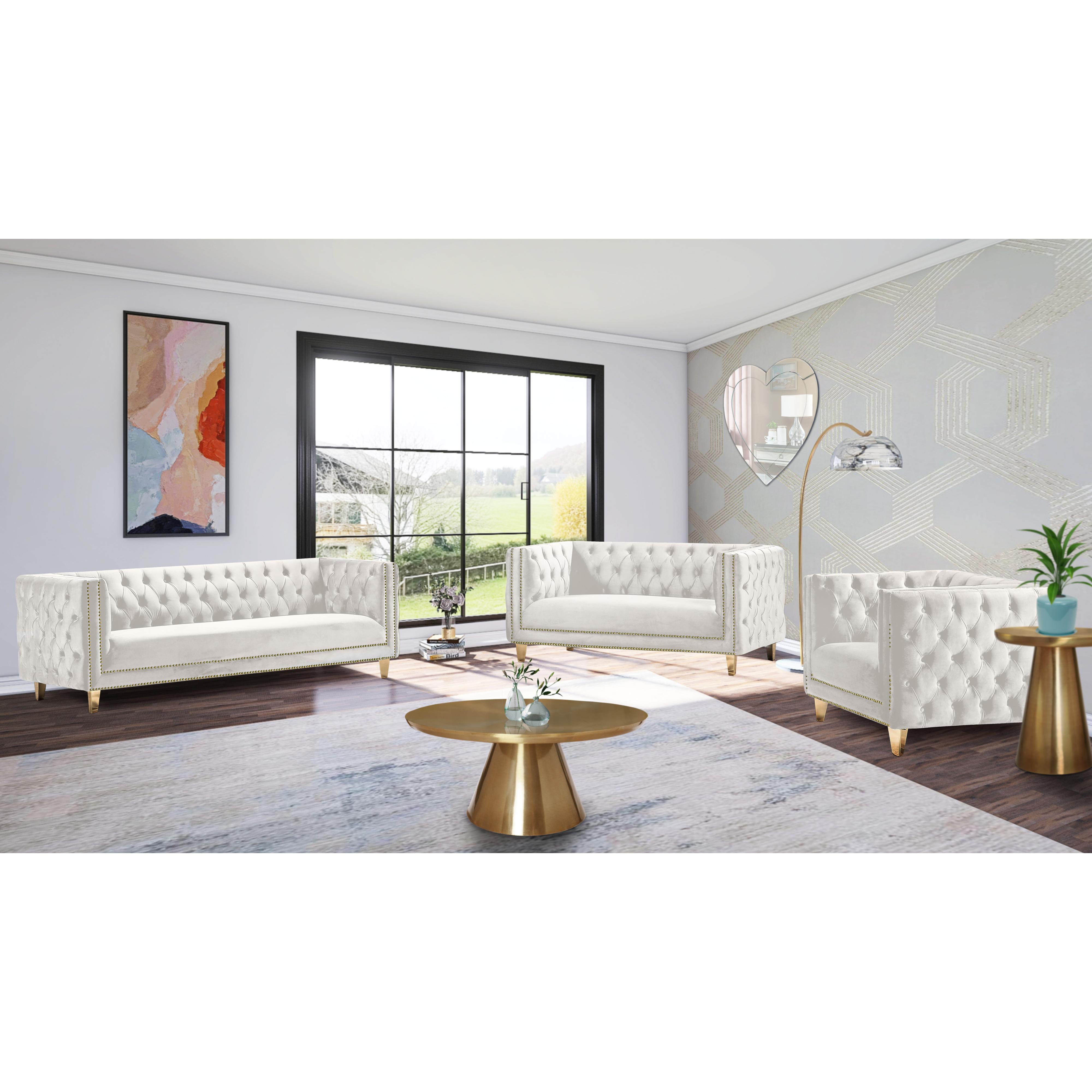 Meridian Michelle Cream Velvet Chair