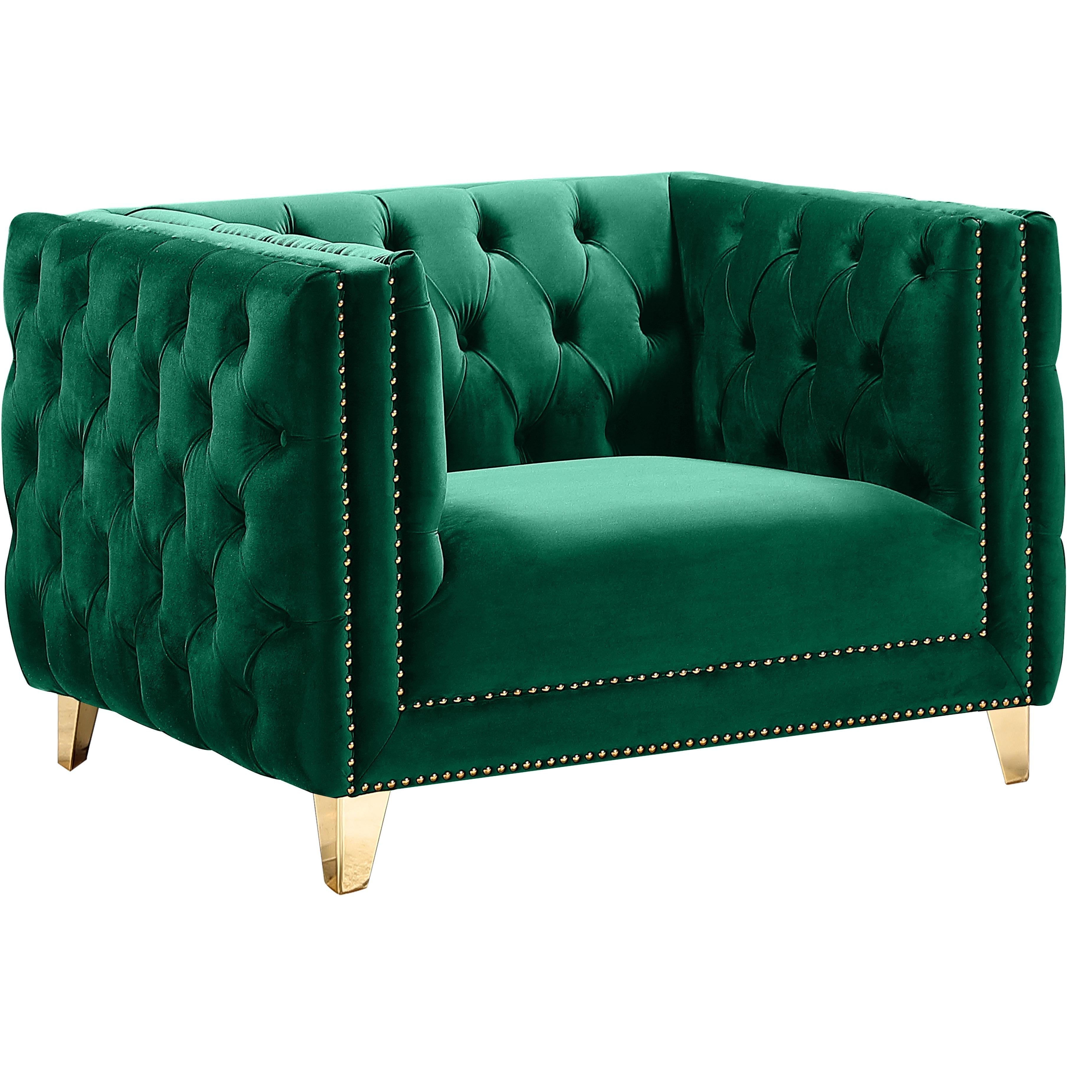 Meridian Michelle Green Velvet Chair