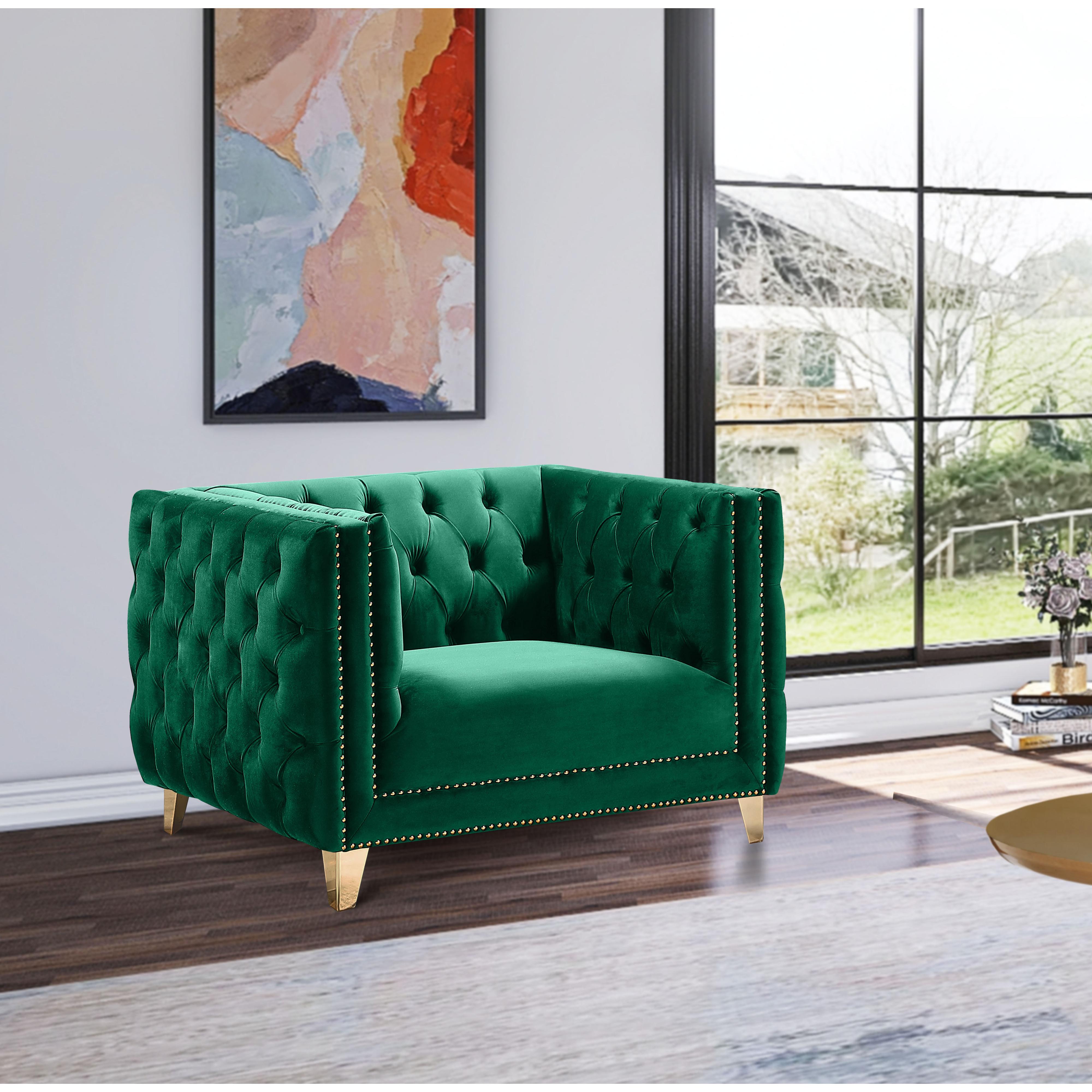 Meridian Michelle Green Velvet Chair
