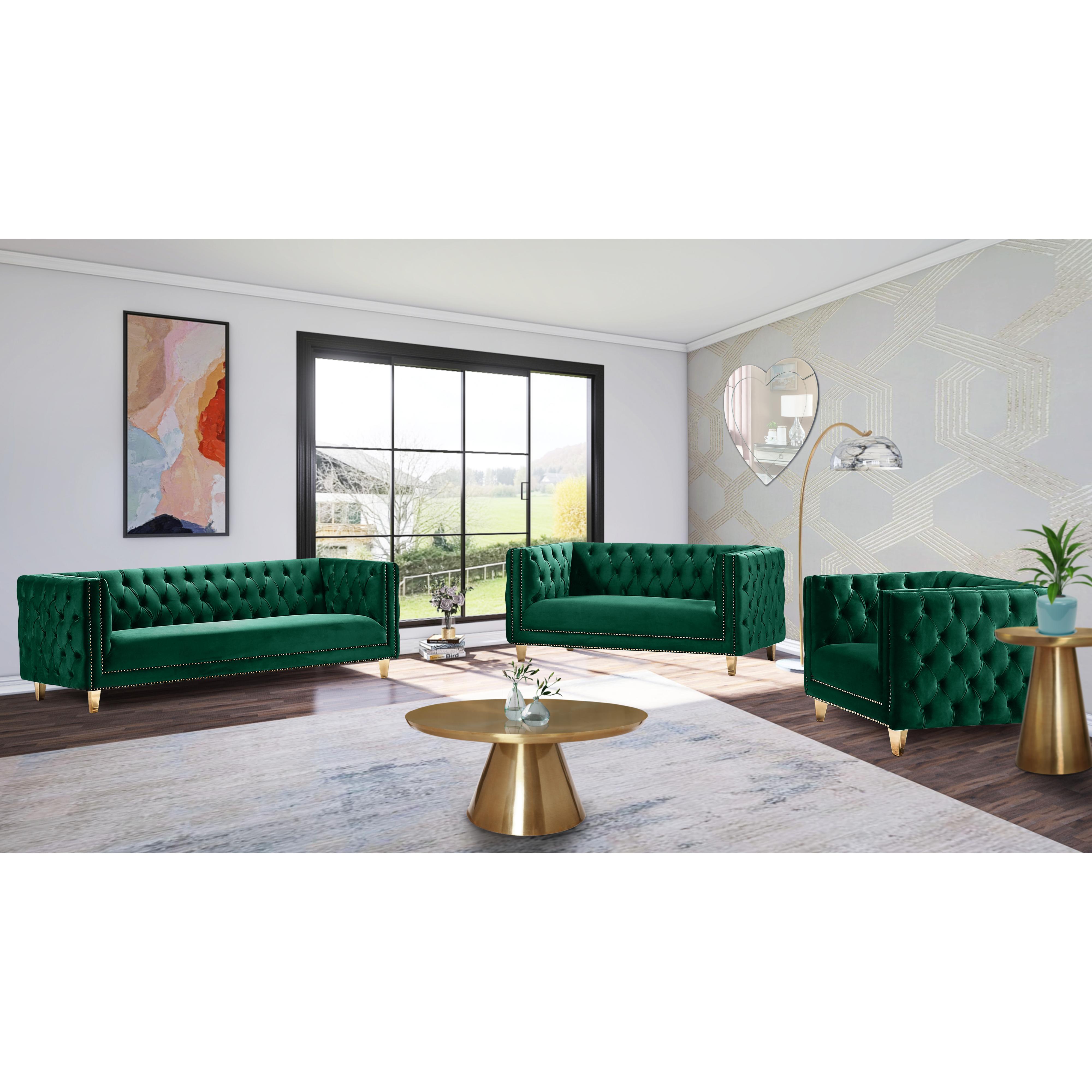 Meridian Michelle Green Velvet Chair