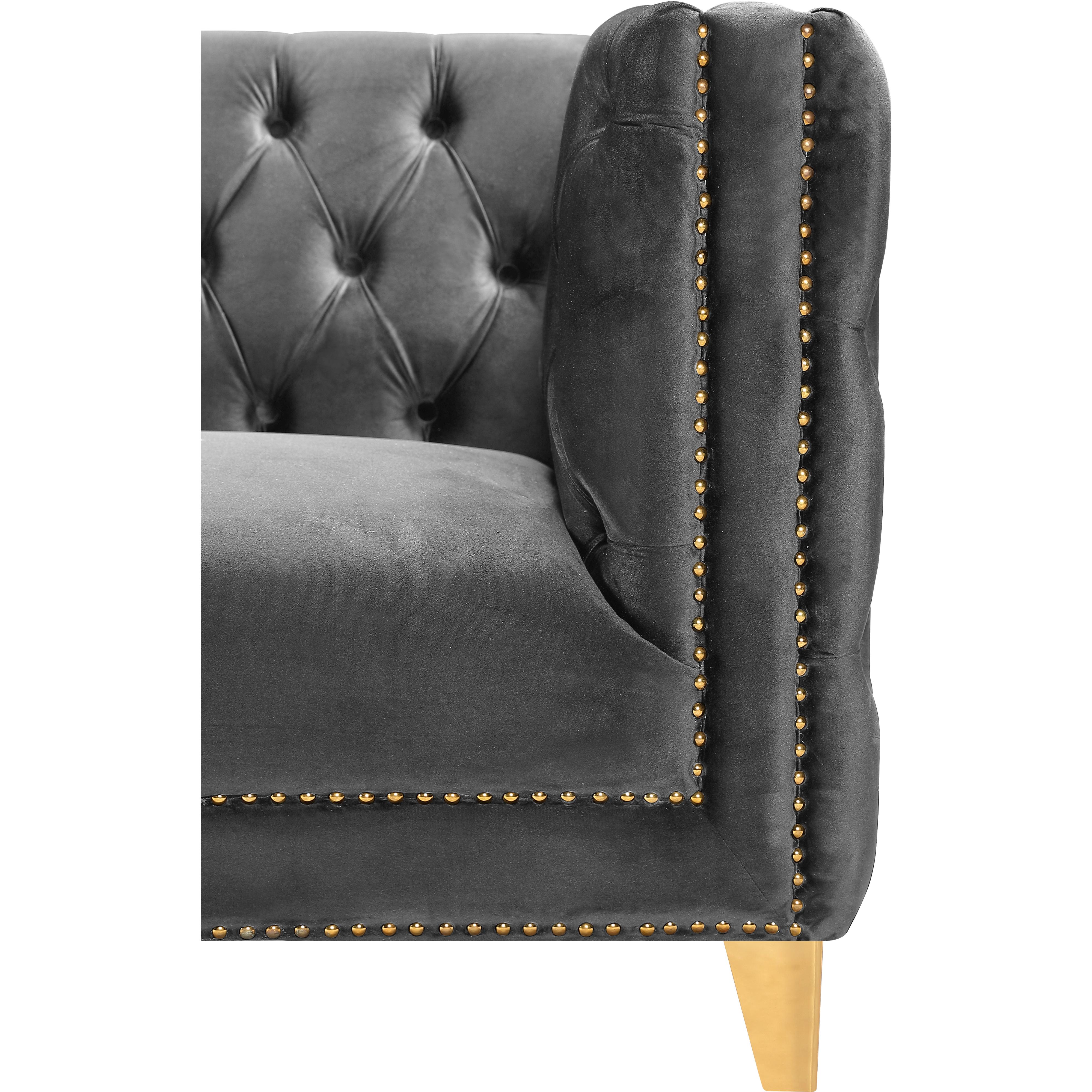 Meridian Michelle Grey Velvet Chair