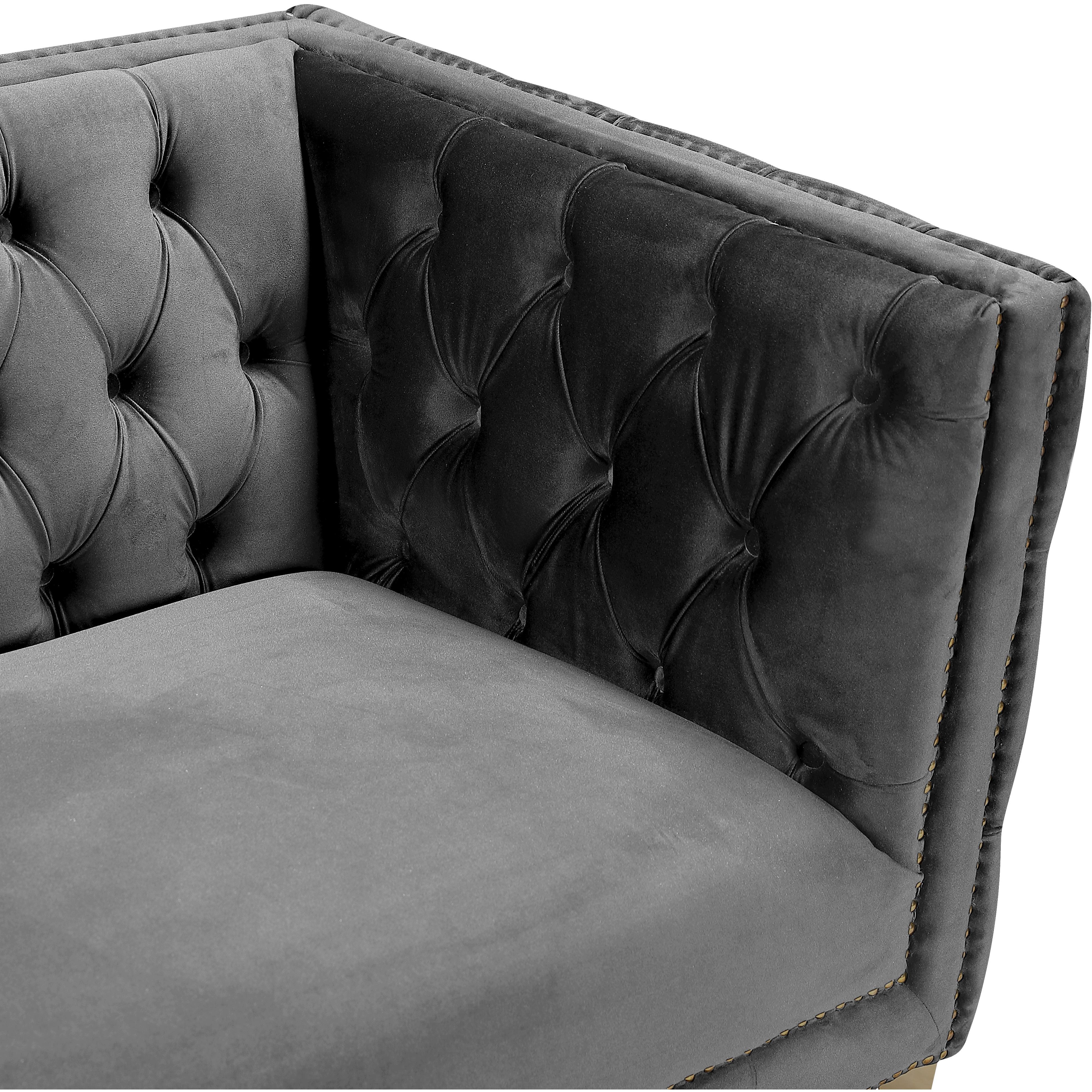 Meridian Michelle Grey Velvet Chair